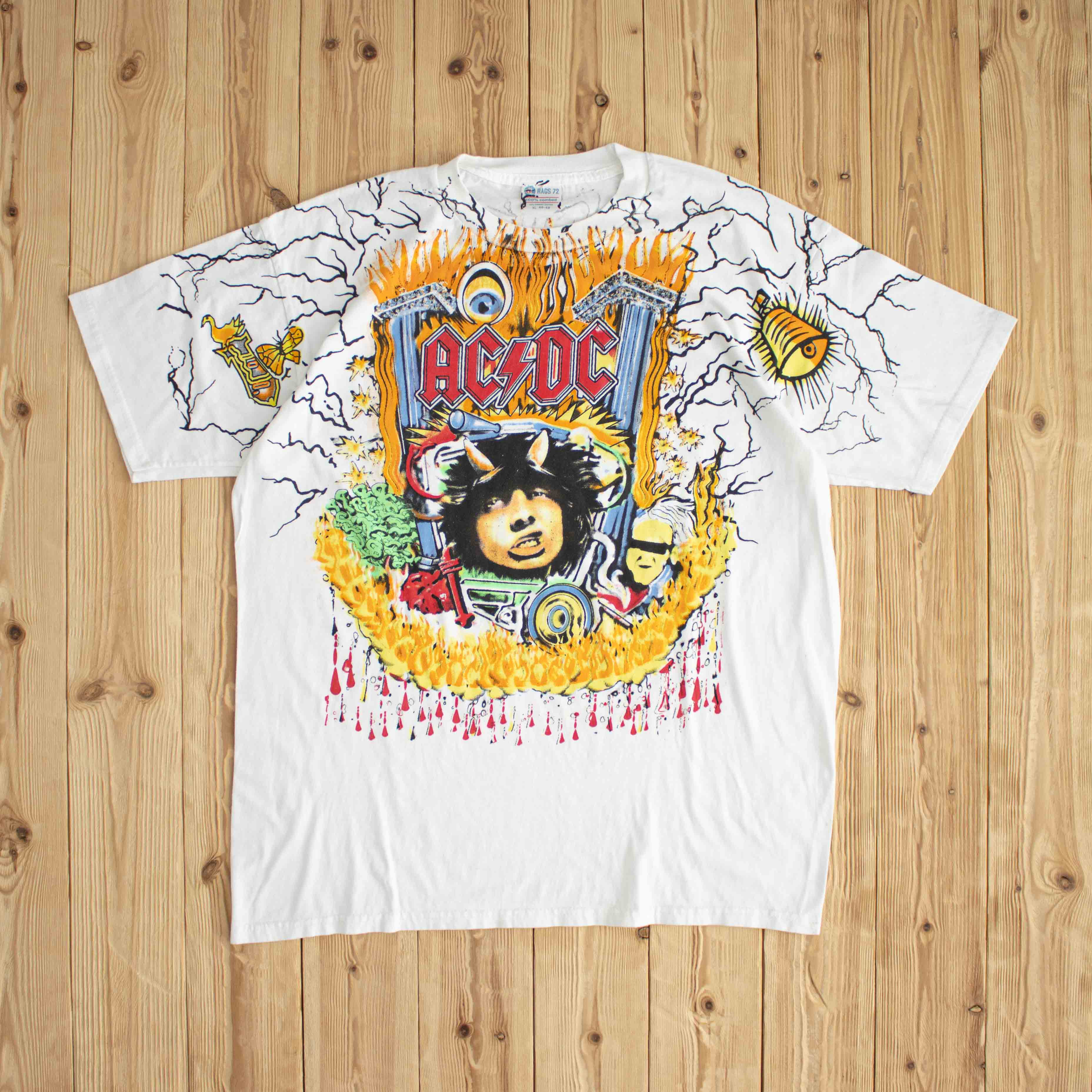 (L) ACDC Vintage Reprint T-Shirt White