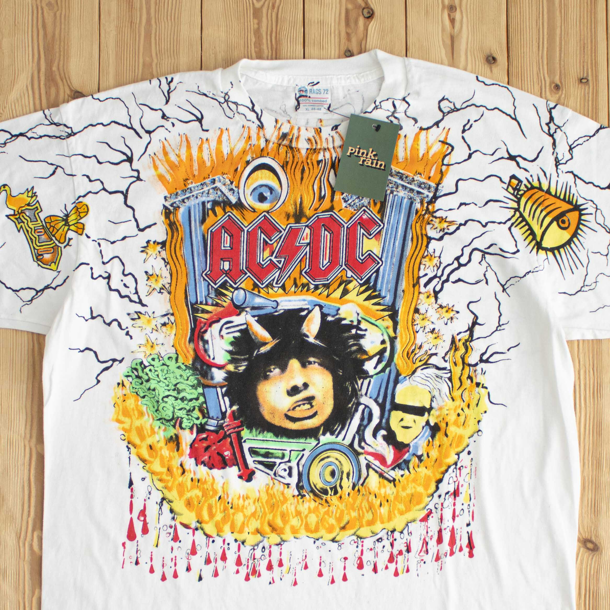 (L) ACDC Vintage Reprint T-Shirt White