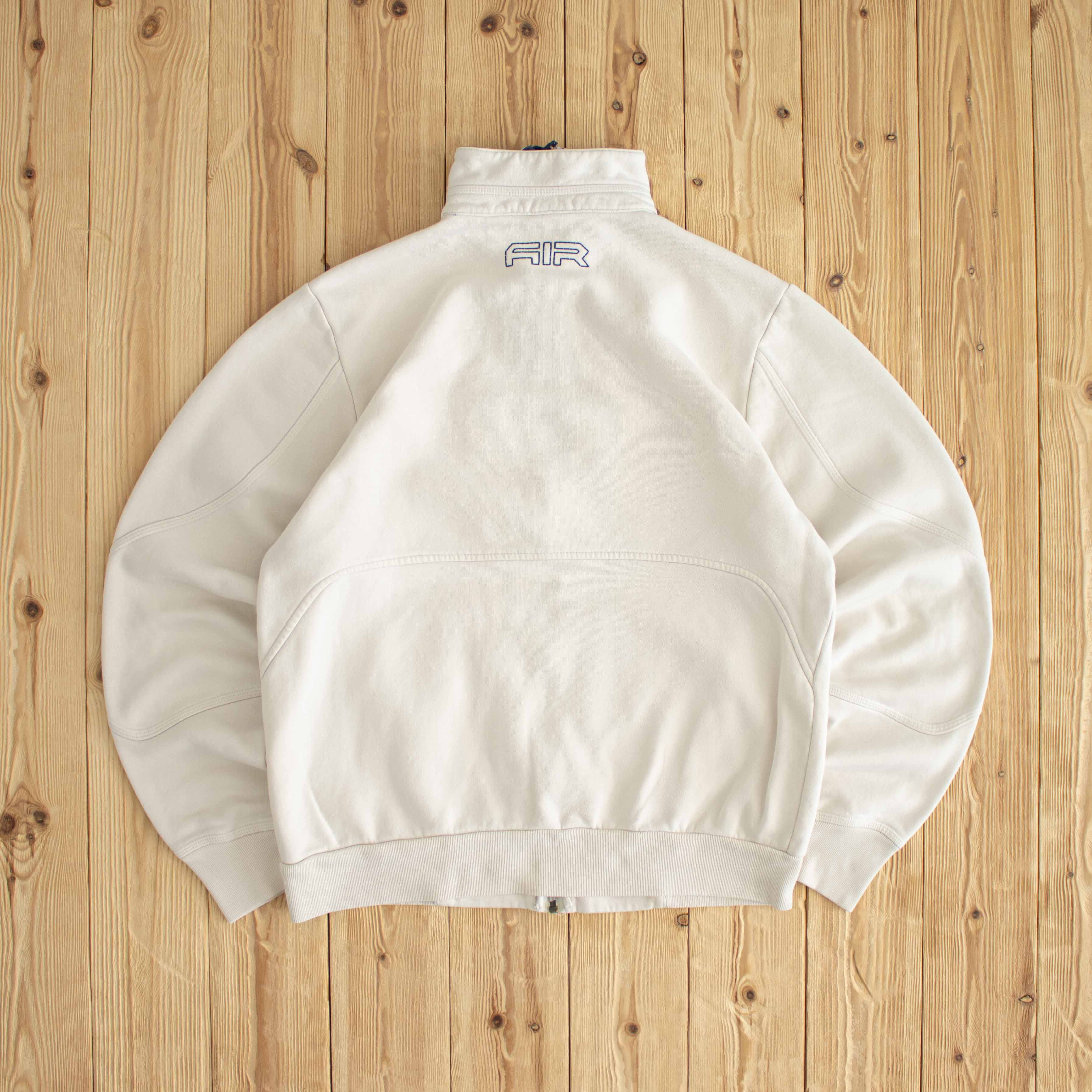 (M) Nike Air Vintage Embroidered Full-Zip Sweatshirt Beige