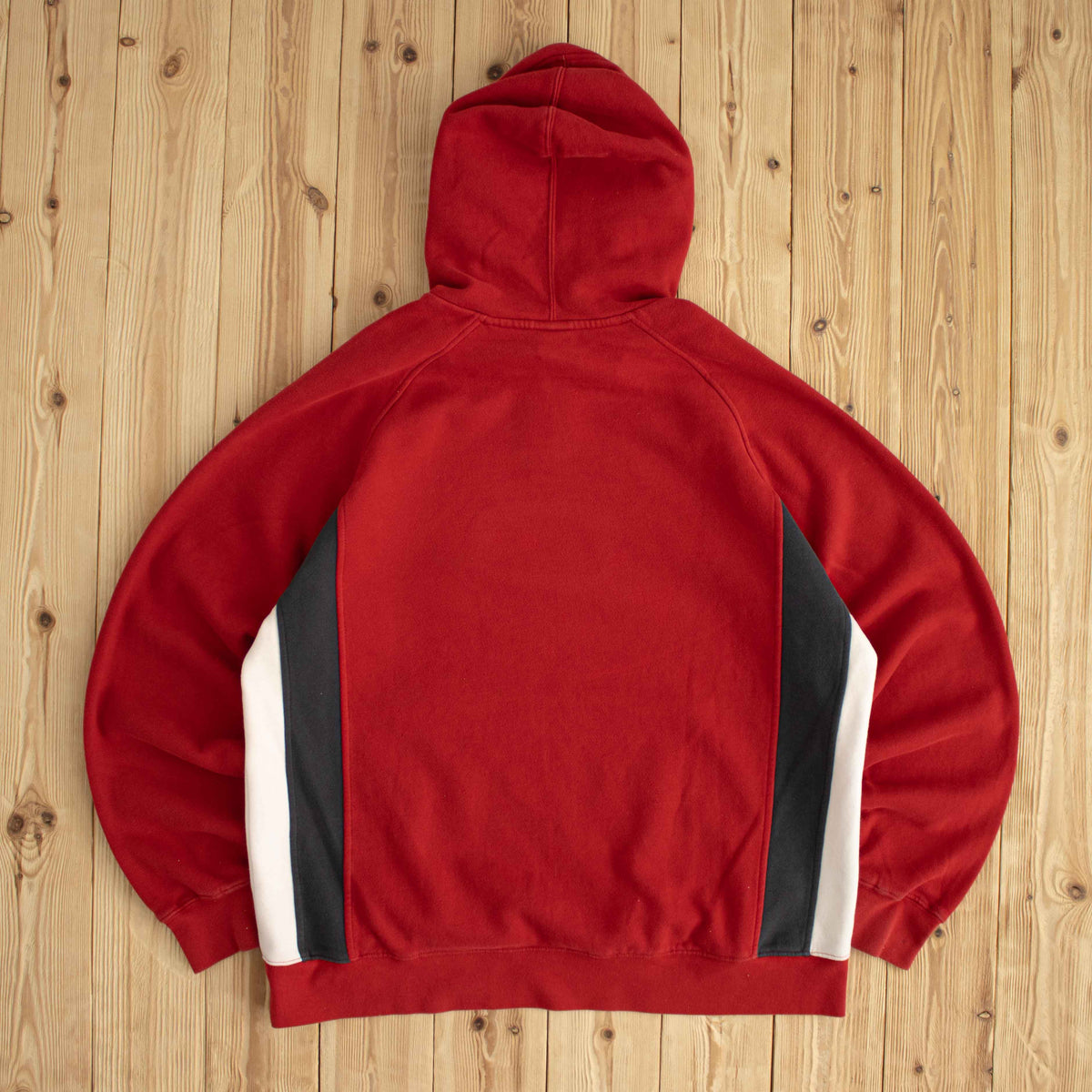 (XL) Nike Spell Out Vintage Embossed Hoodie Red