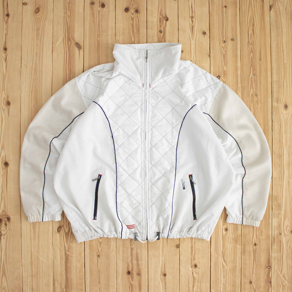 (M/L) Adidas Tennis Vintage Embroidered Jacket White