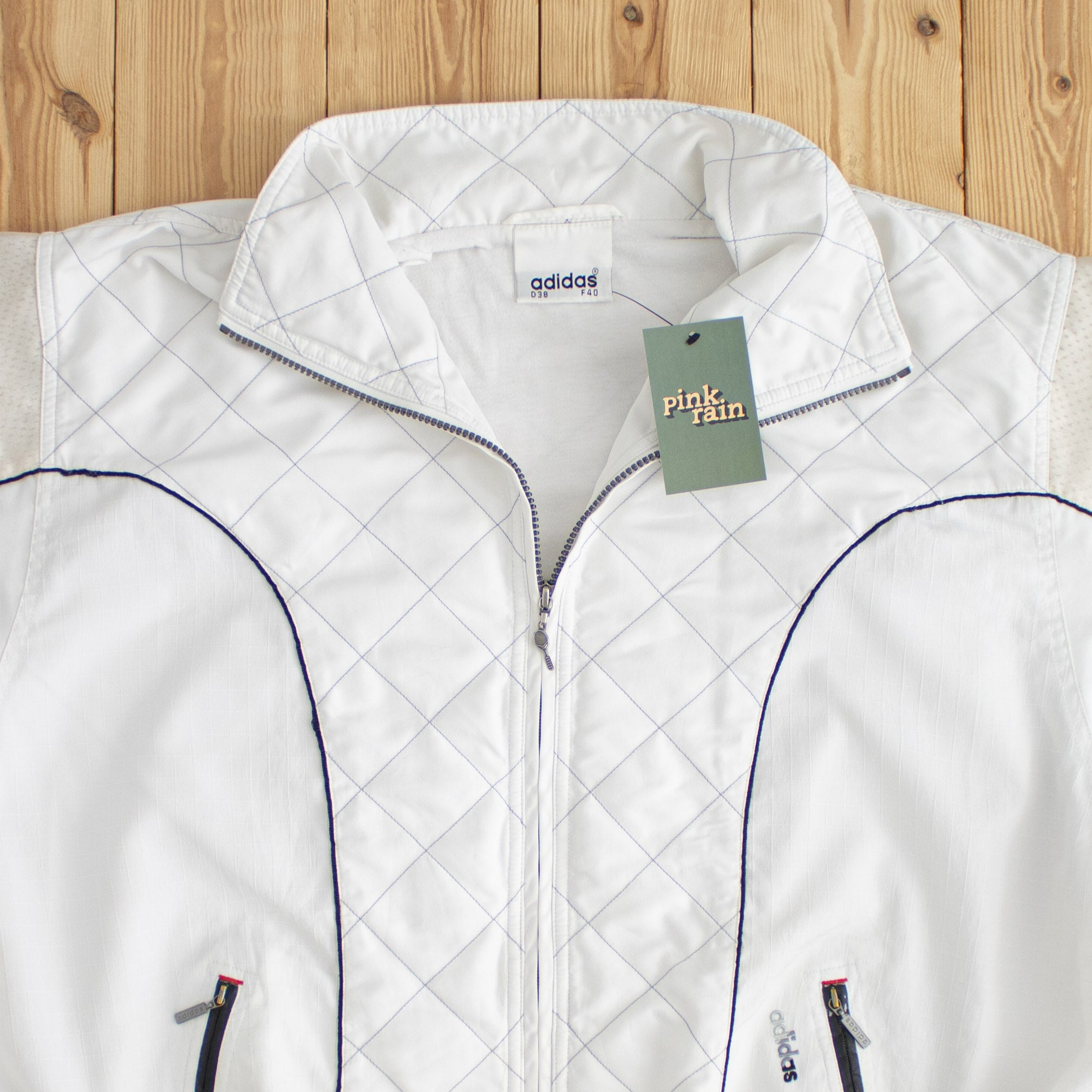 (M/L) Adidas Tennis Vintage Embroidered Jacket White