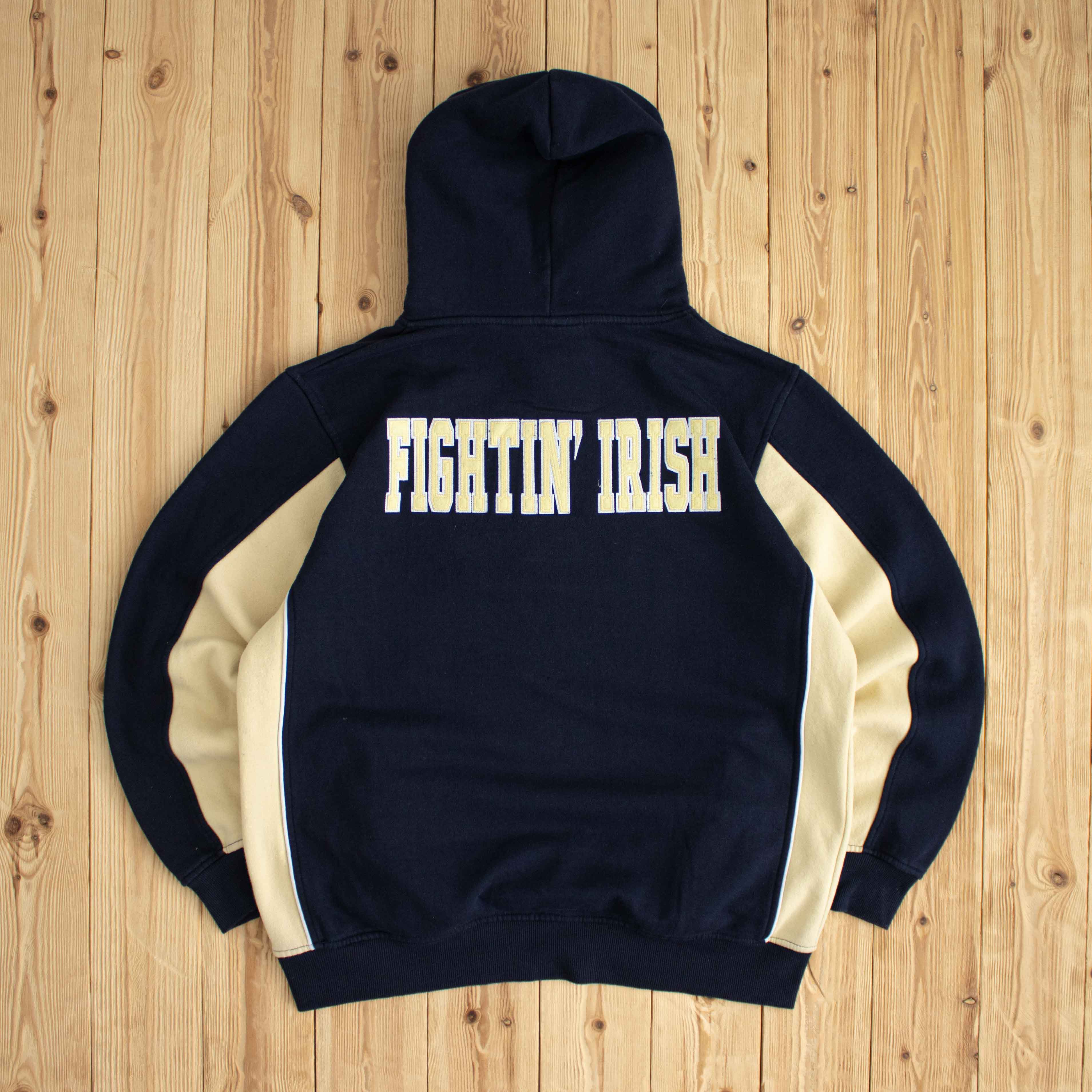 (M) Colosseum Notre Dame Fighting Irish Vintage Embroidered Hoodie Blue