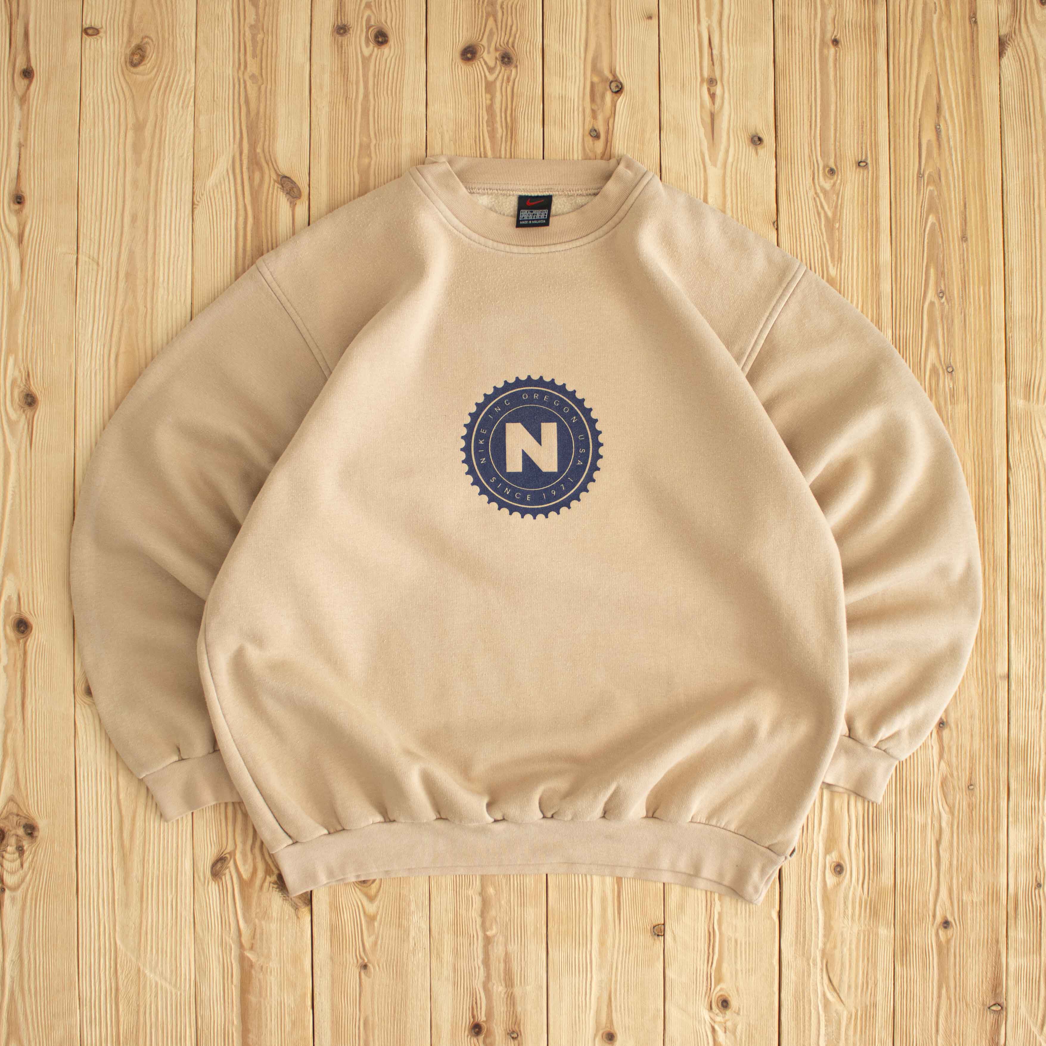 (L/XL) Nike Oregon Vintage Sweatshirt Beige