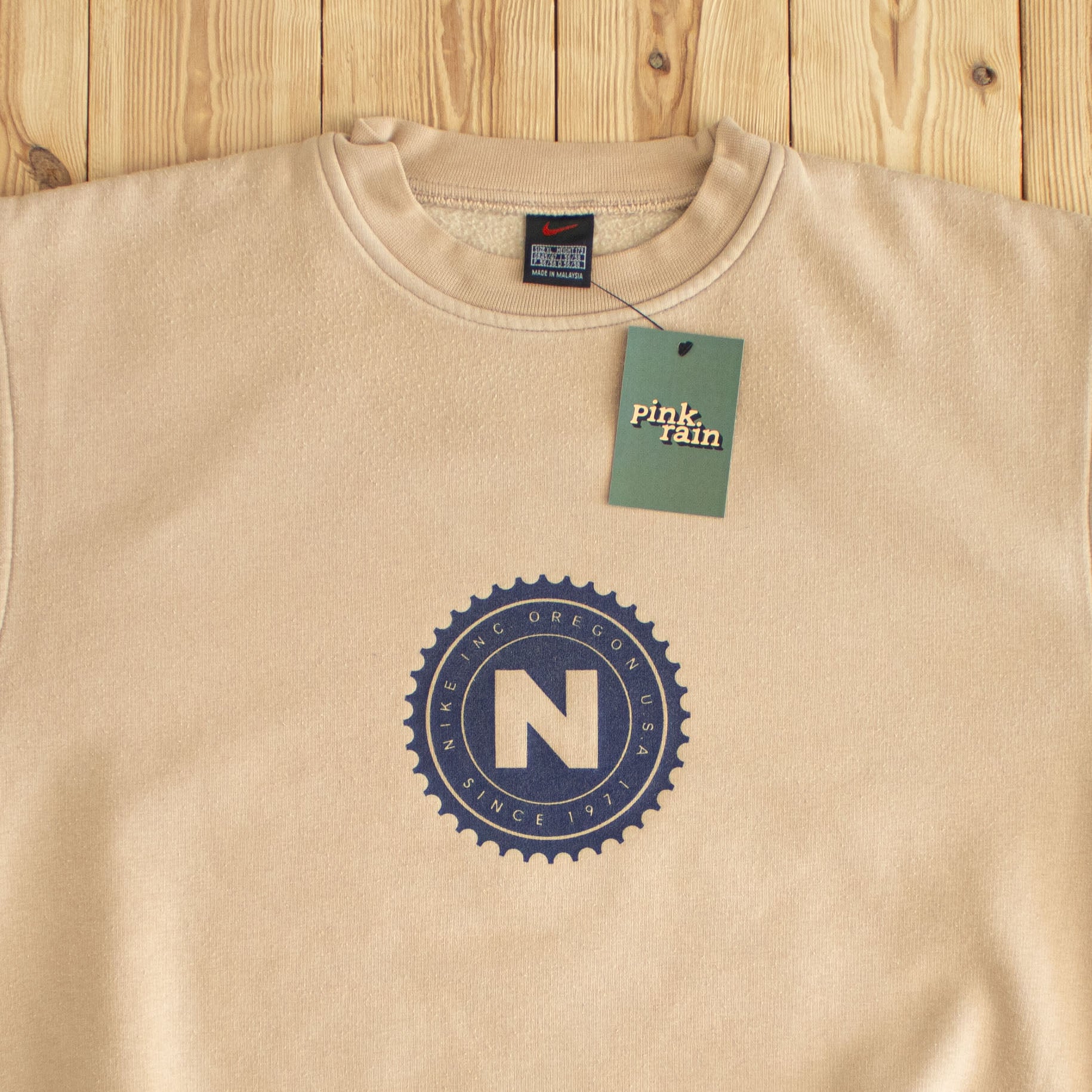 (L/XL) Nike Oregon Vintage Sweatshirt Beige