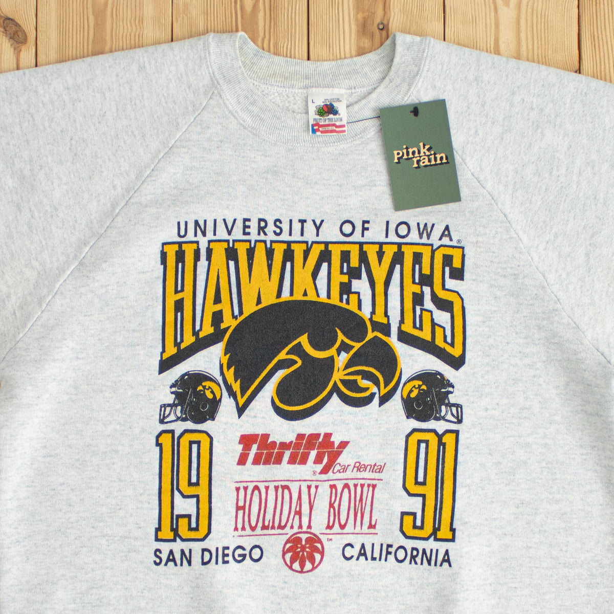 (S) 1991 Iowa Buckeyes Vintage Sweatshirt Gray