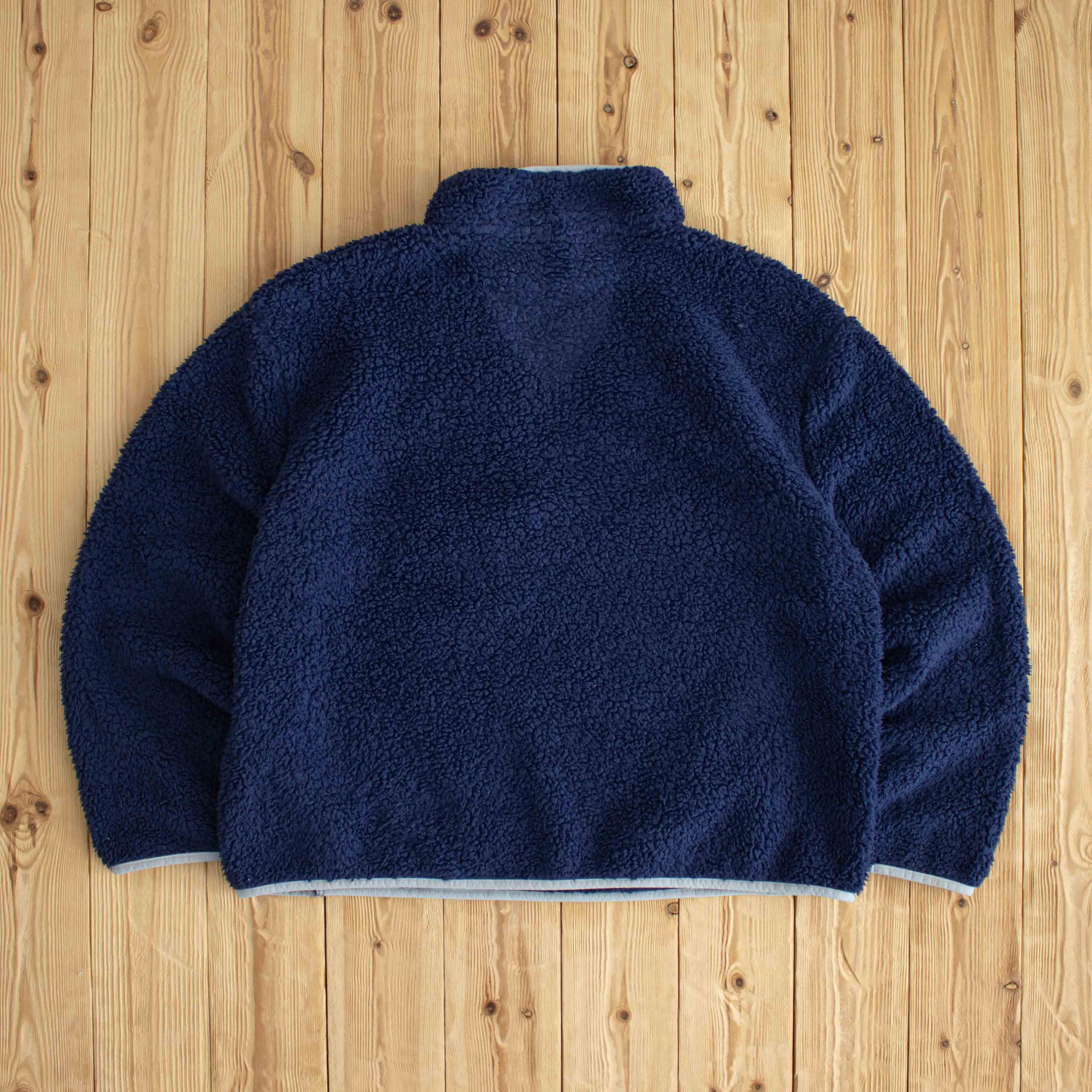 (M) Champion Embroidered Fleece Quarter-Zip Jacket Blue