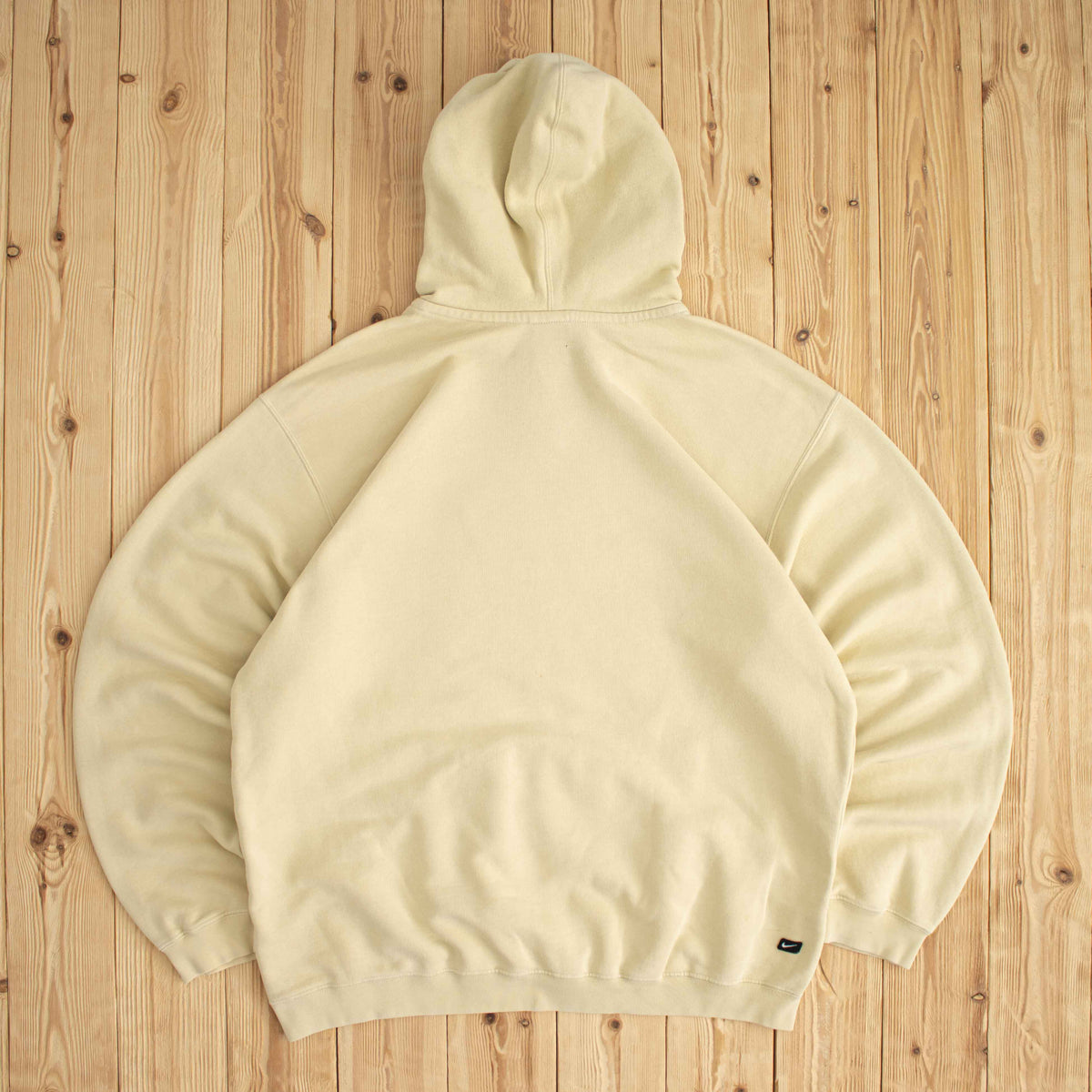 (XL) Nike Spell Out Vintage Embroidered Hoodie Beige