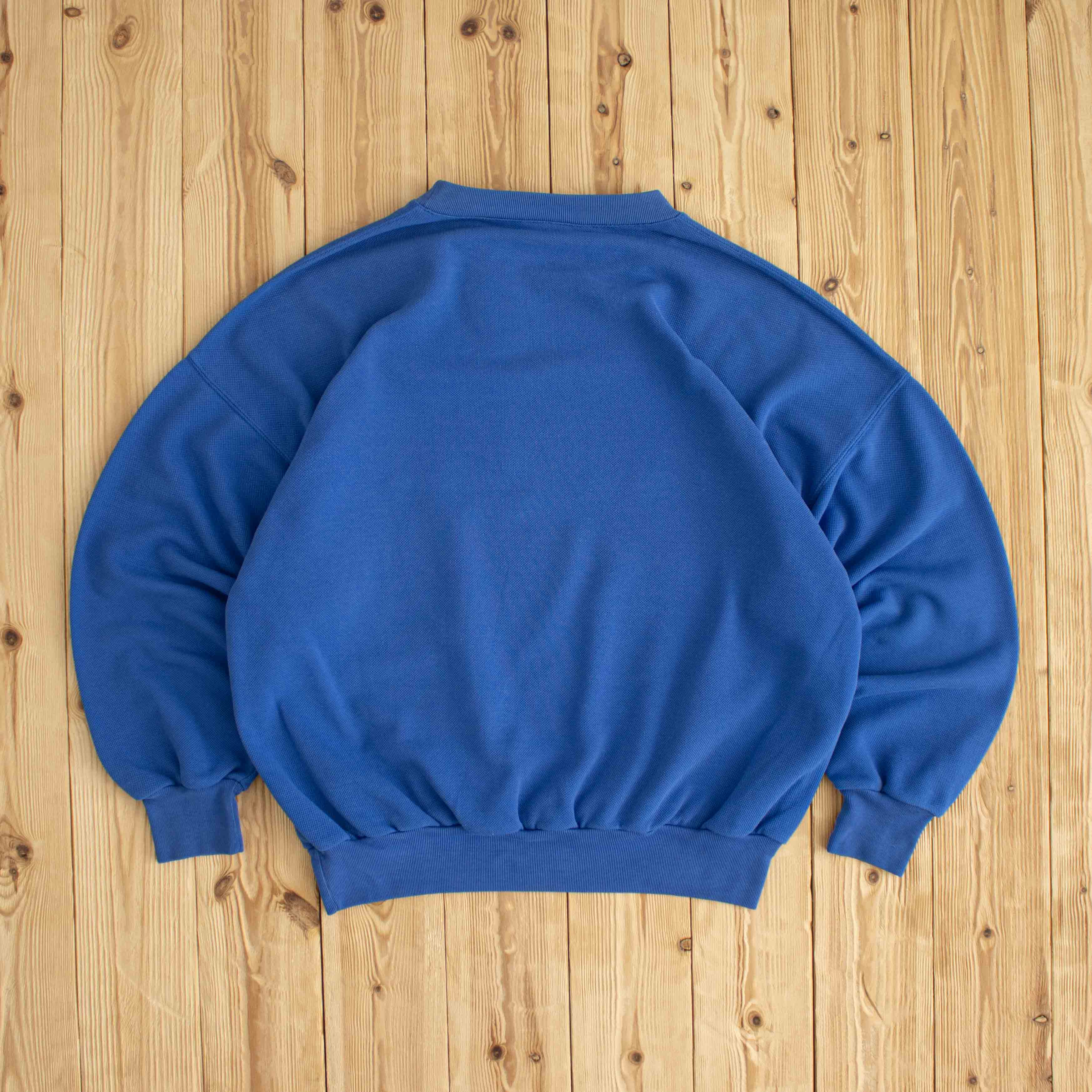 (M) Adidas Spell Out Vintage Embroidered Sweatshirt Blue