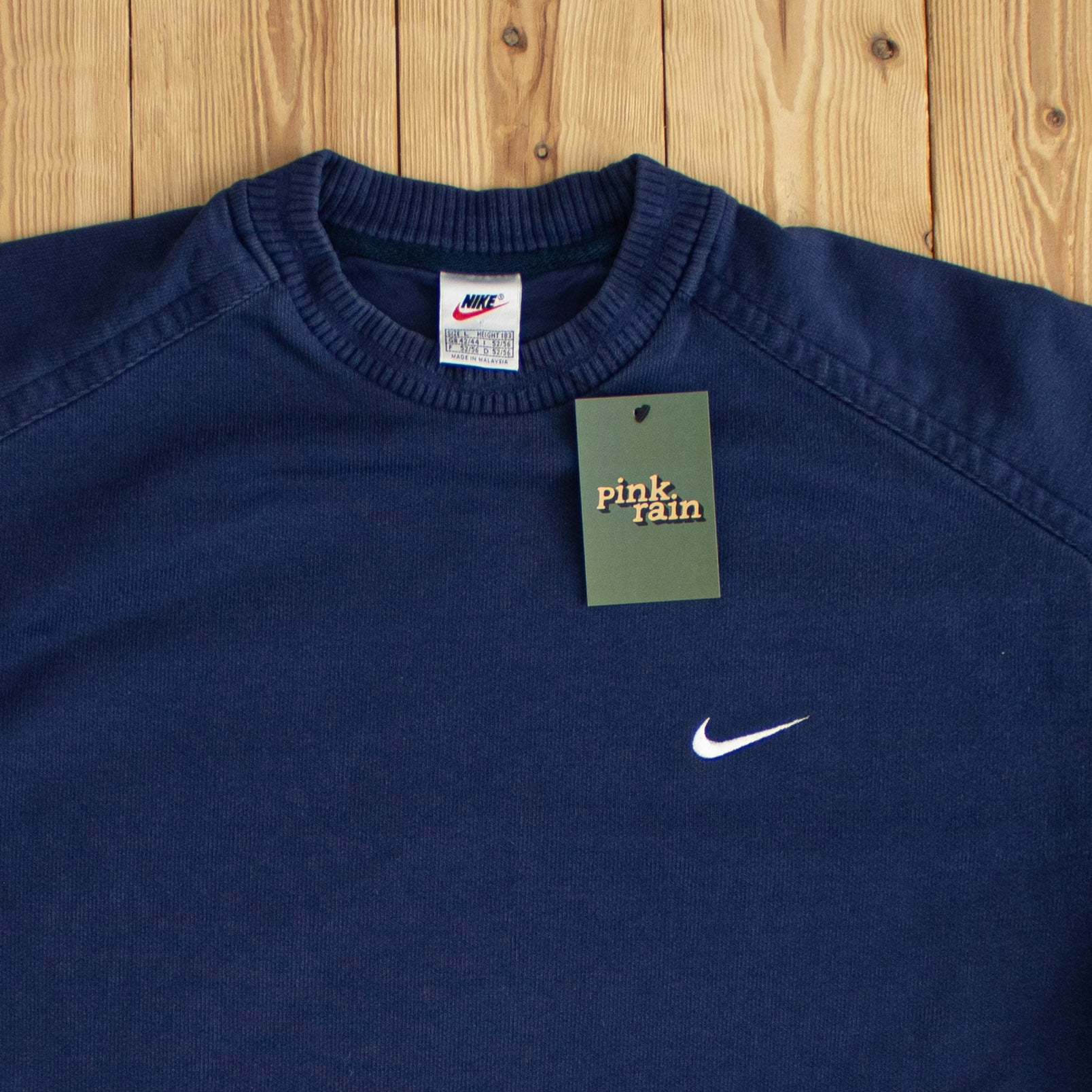 (M/L) Nike Vintage Essential Embroidered Sweatshirt Blue