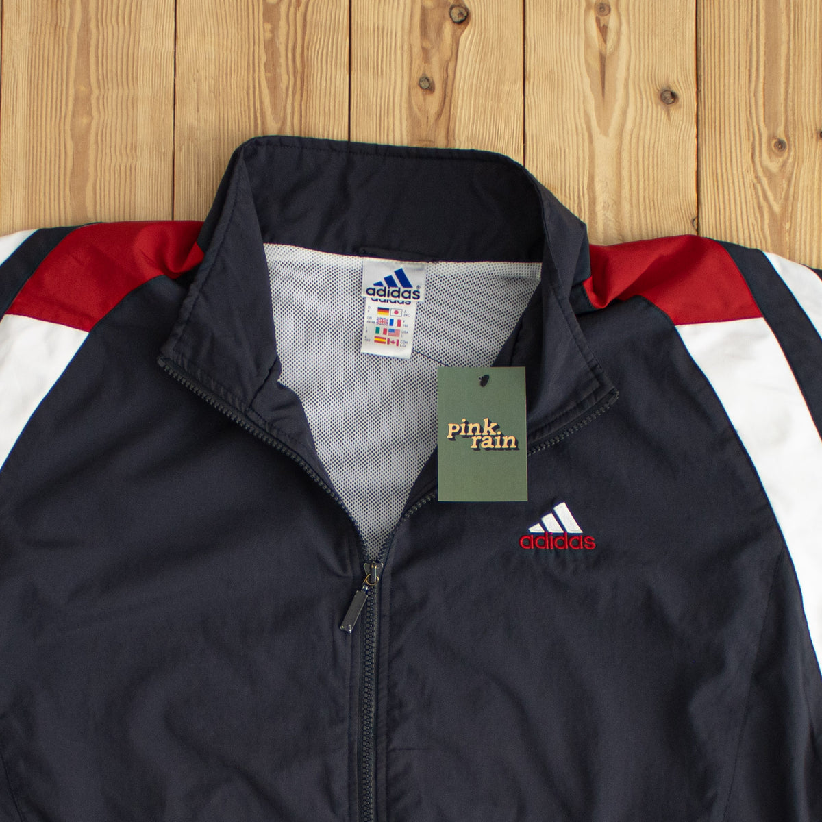 (L/XL) Adidas Vintage Embroidered Jacket Black