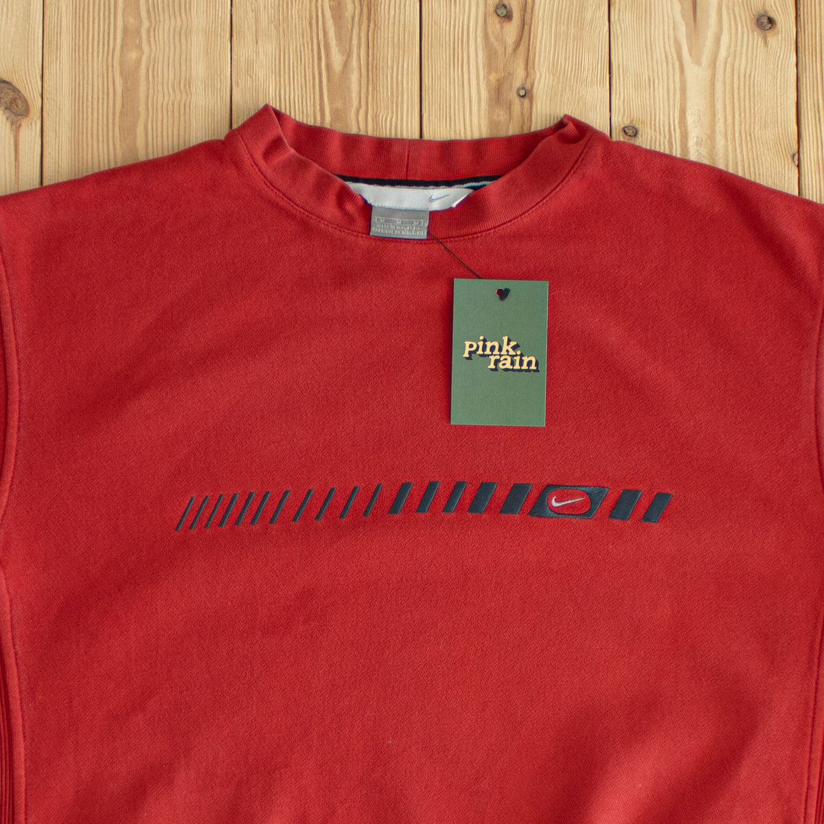 (M/L) Nike Mini Swoosh Vintage Embroidered Sweatshirt Red