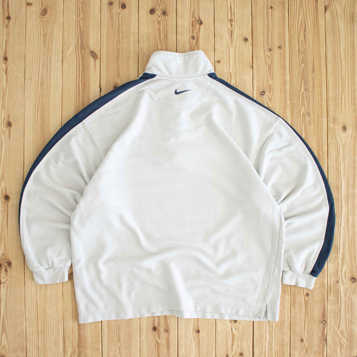 (L) Nike Vintage Embroidered Quarter-Zip White