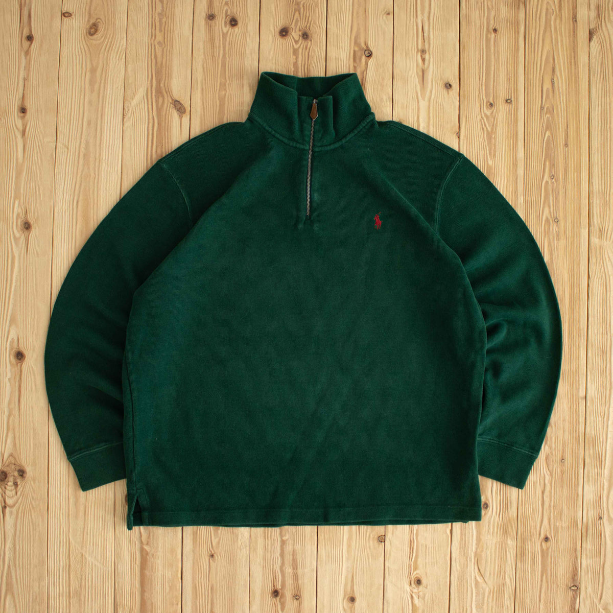 (M) Polo Ralph Lauren Vintage Embroidered Quarter-Zip Green