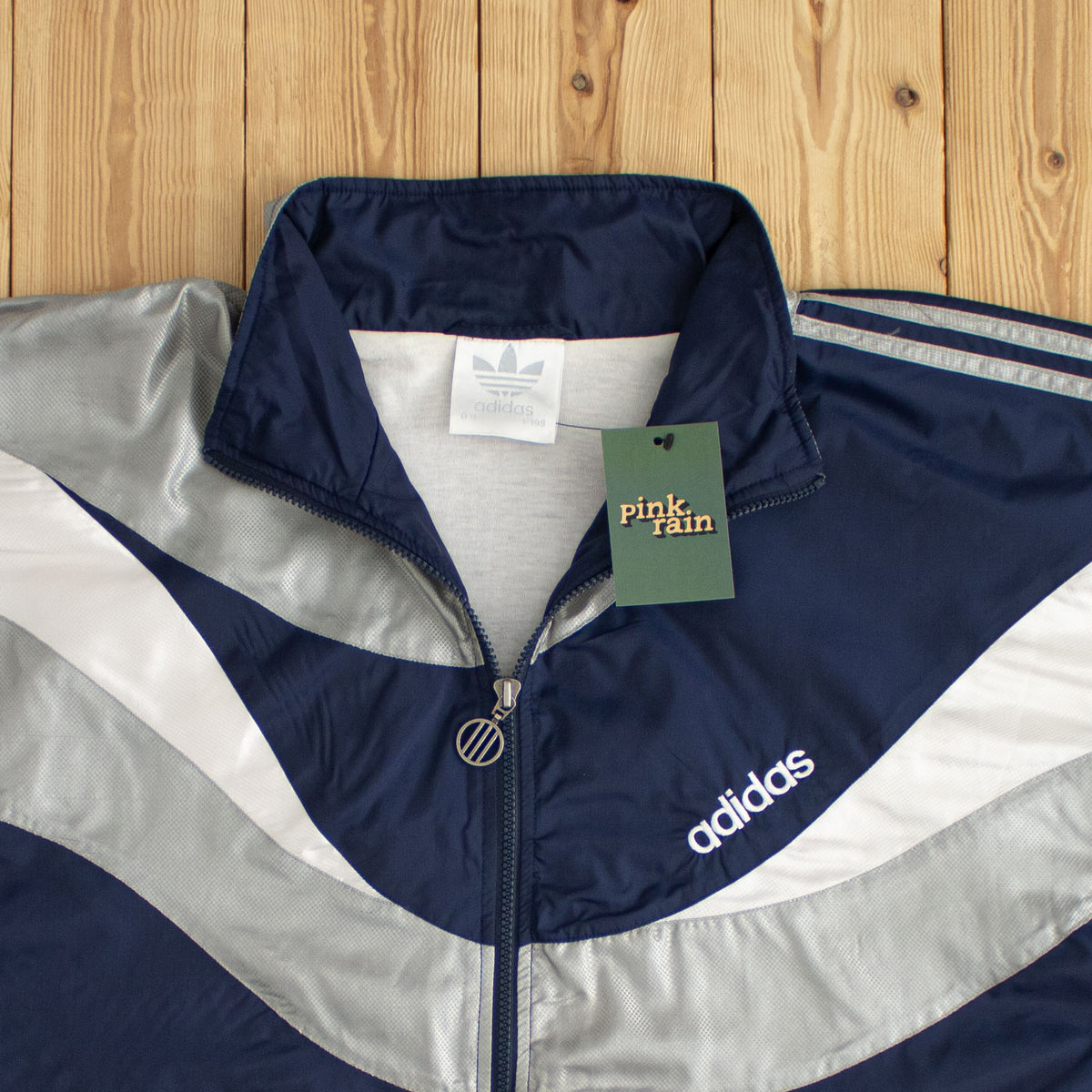 (XL) Adidas Vintage Embroidered Jacket Blue