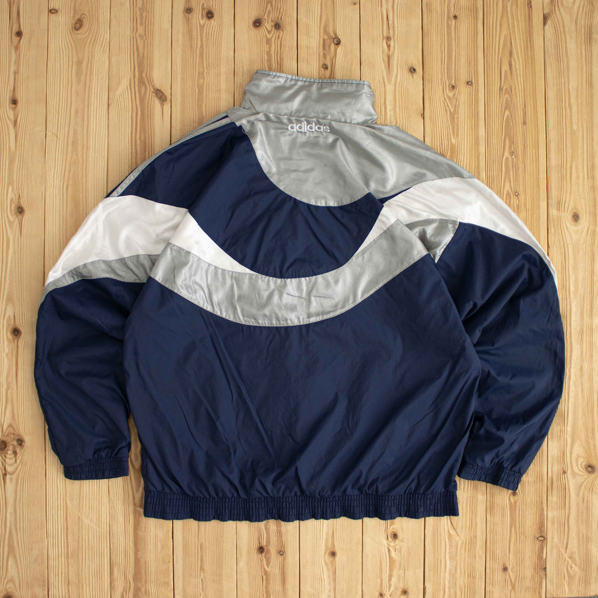 (XL) Adidas Vintage Embroidered Jacket Blue