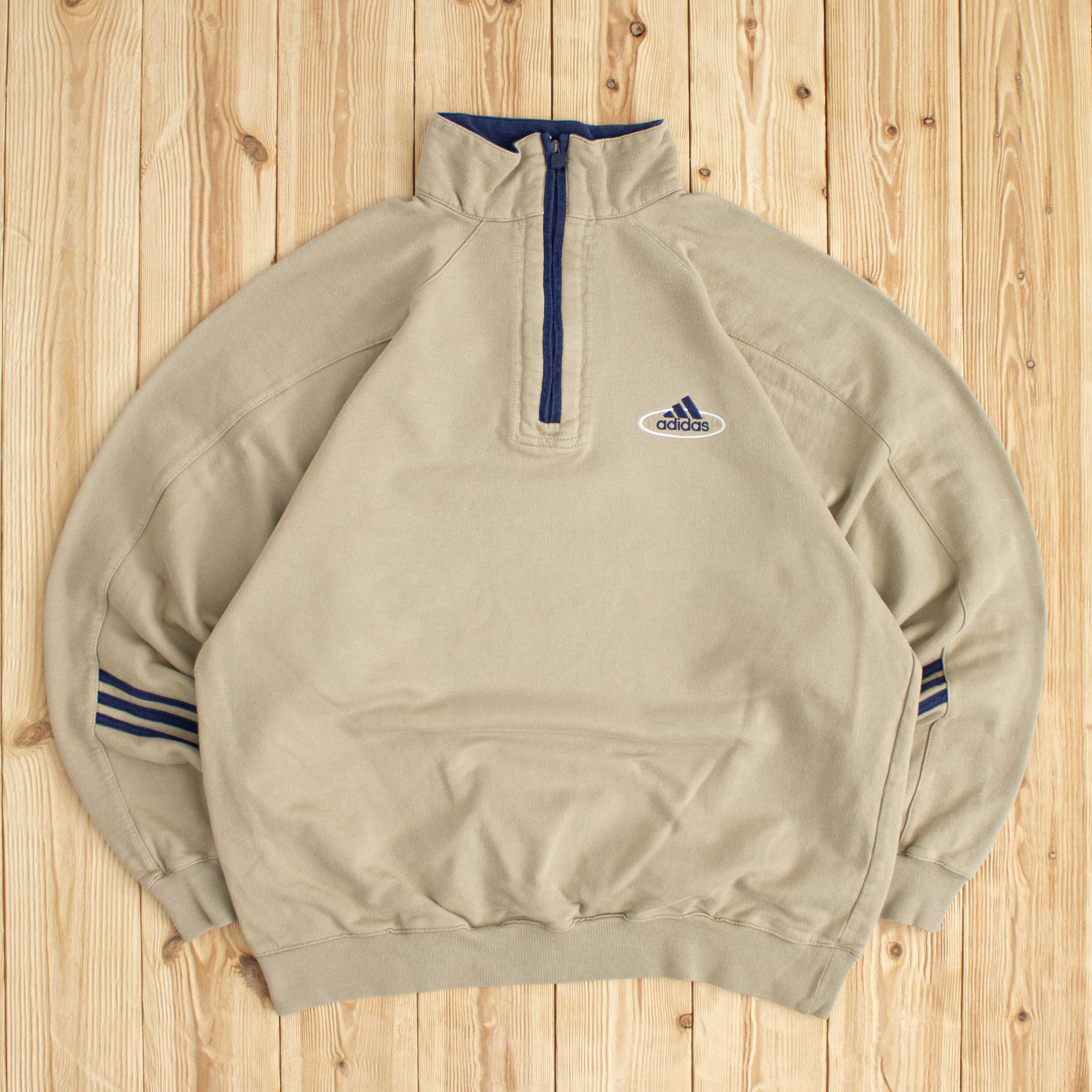 (M) Vintage Adidas Embroidered Quarter-Zip Sweatshirt