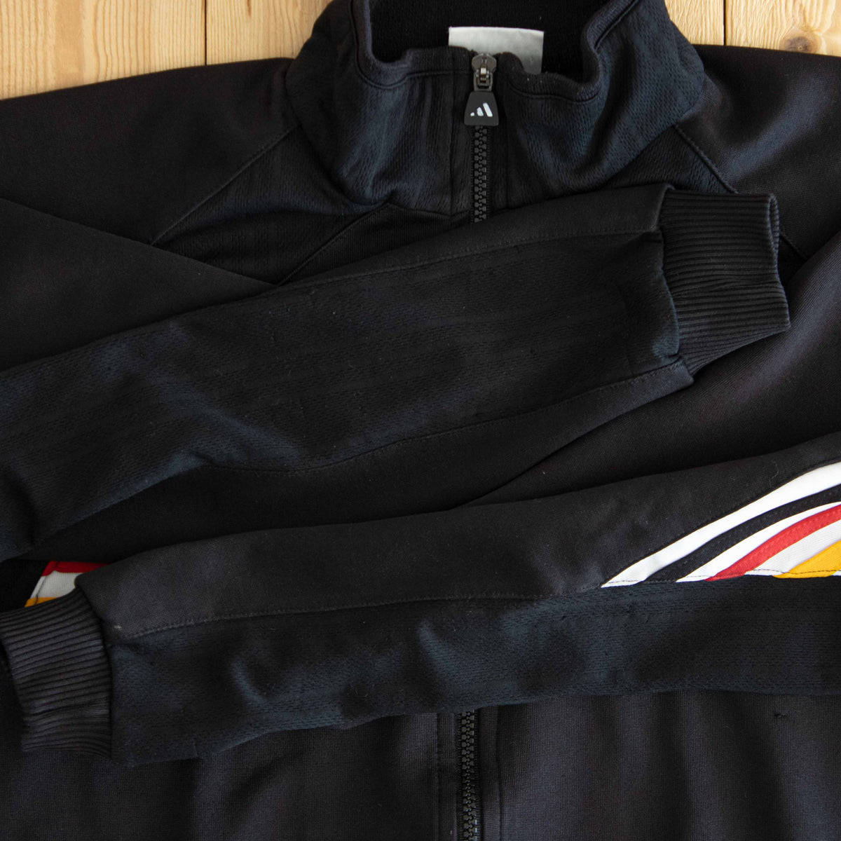 (S) 1998 Adidas Deutscher-Fussball Bund Vintage Embroidered Full-Zip Sweatshirt Black