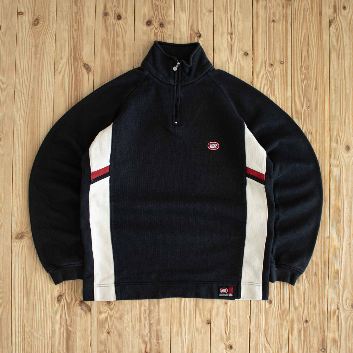 (M) Nike Bowerman One Drive Vintage Embroidered Full-Zip Sweatshirt Black