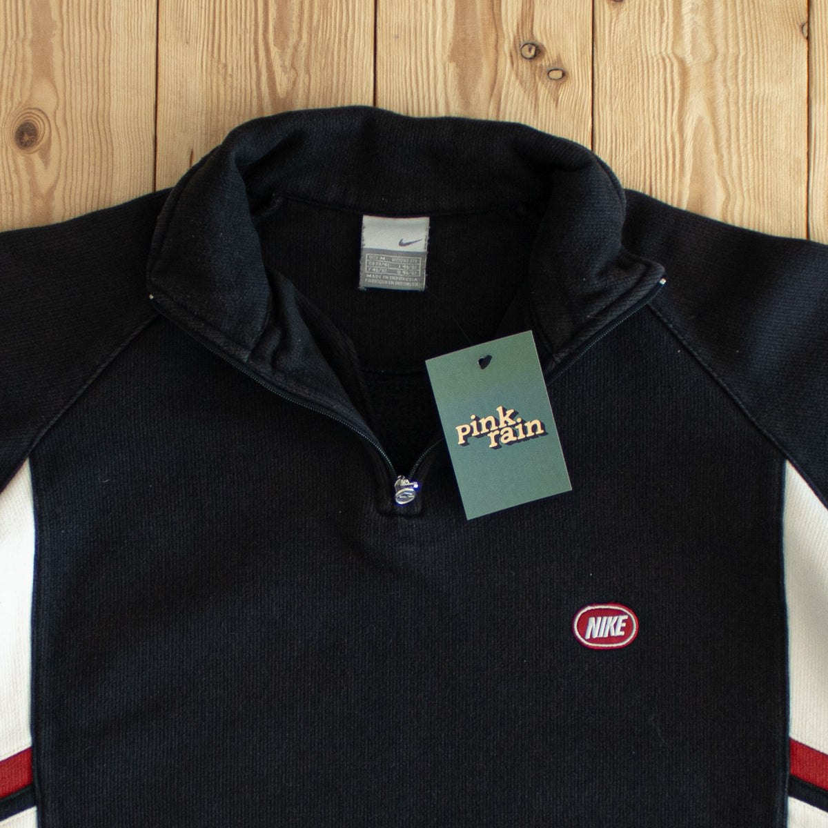 (M) Nike Bowerman One Drive Vintage Embroidered Full-Zip Sweatshirt Black