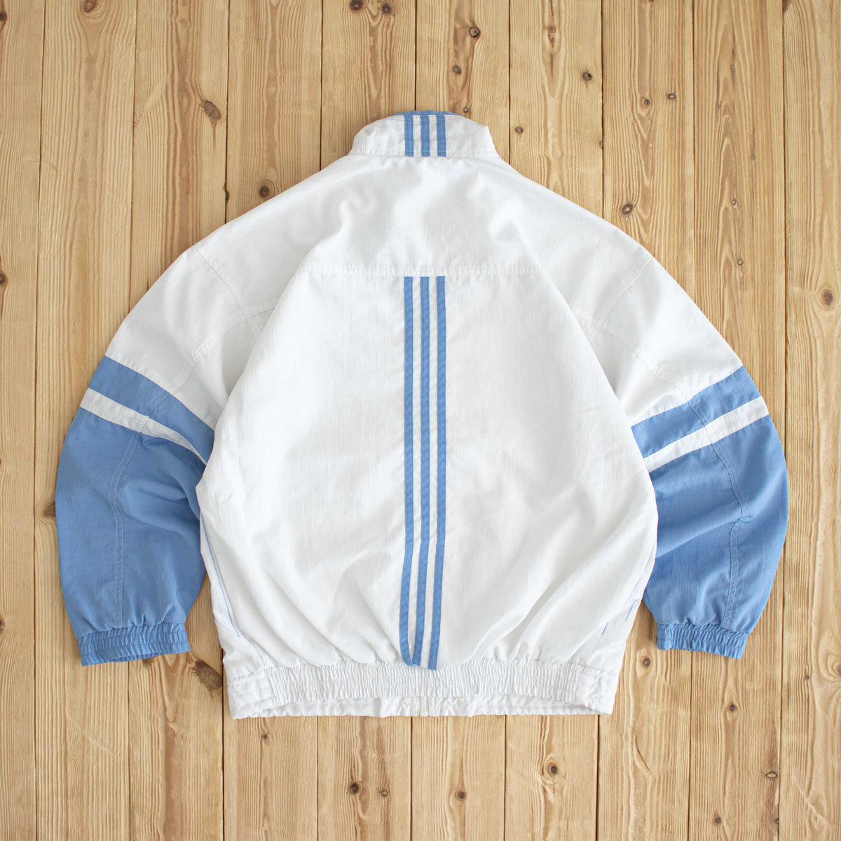(M) Adidas Vintage Embroidered Jacket White Blue