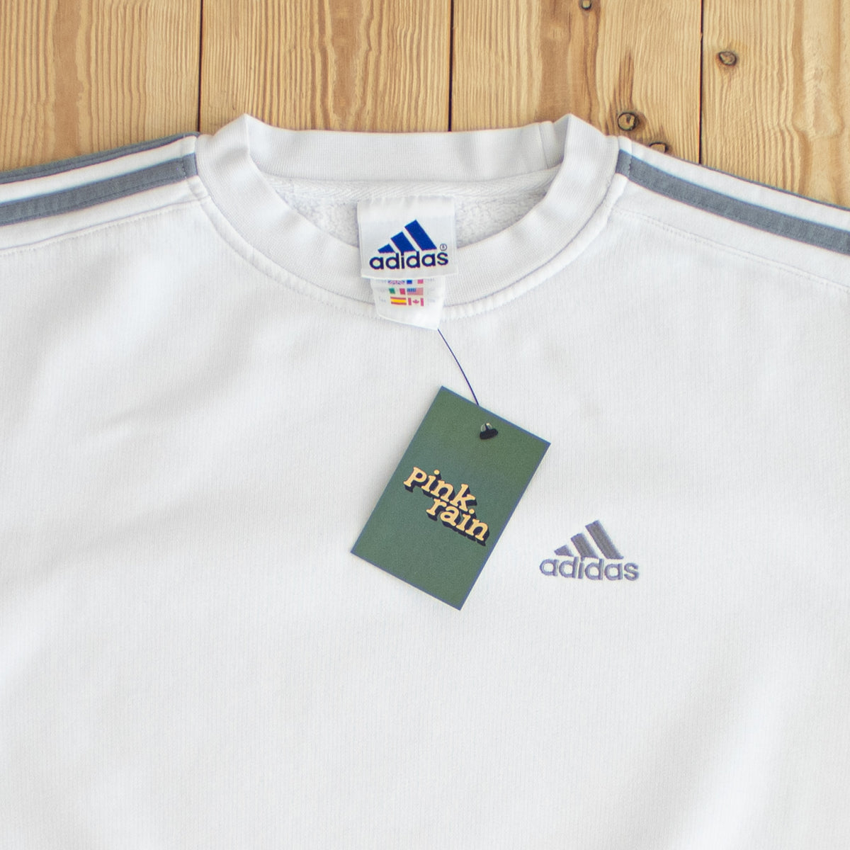 (S) Adidas Vintage Essential Embroidered Sweatshirt White