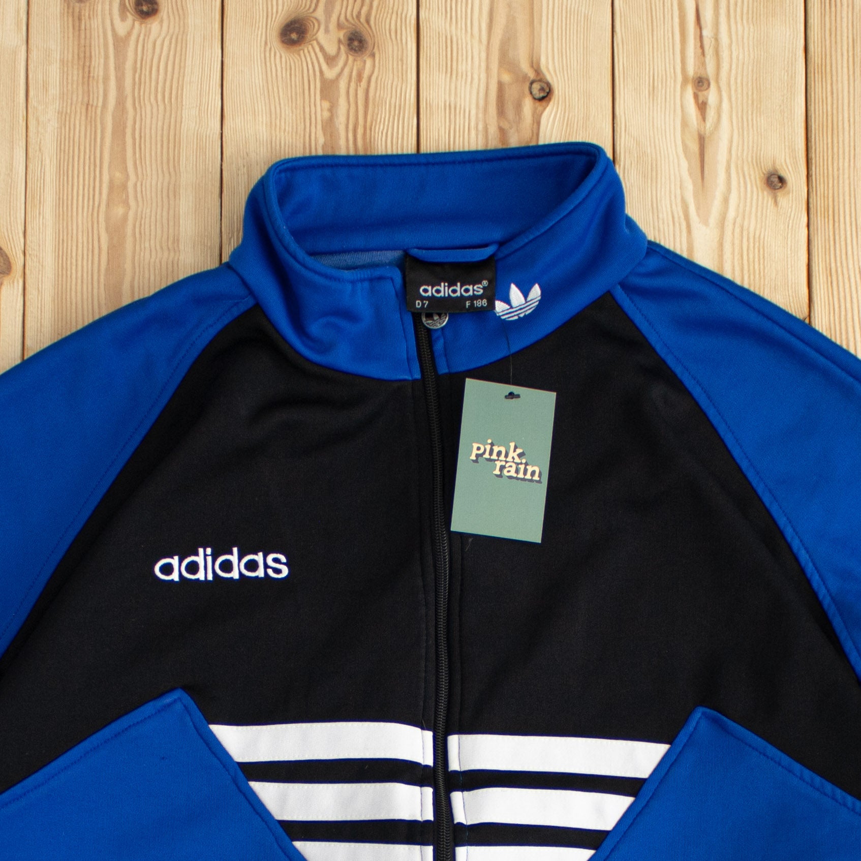 (L) Vintage Adidas Embroidered Full-Zip Sweatshirt