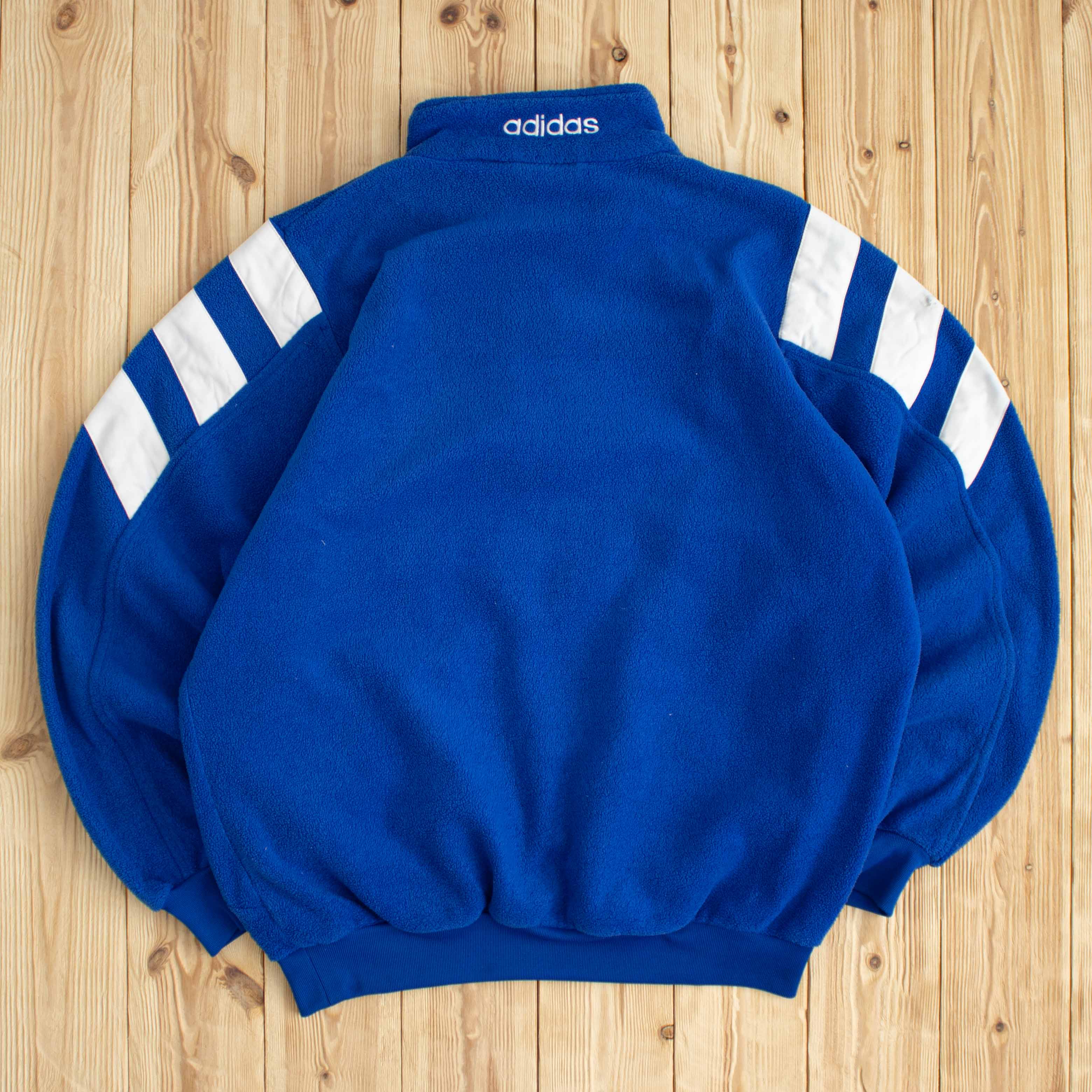 (L) Vintage Adidas F.C. Bayern Embroidered Fleece Quarter-Zip
