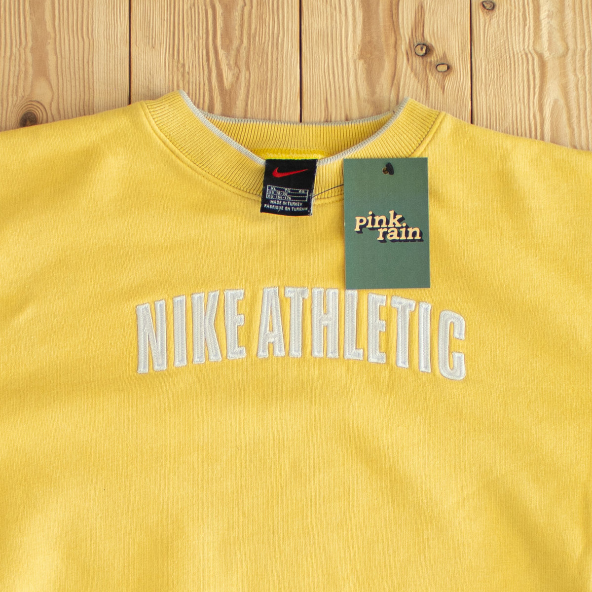 (S) Nike Athletic Vintage Embroidered Sweatshirt Yellow
