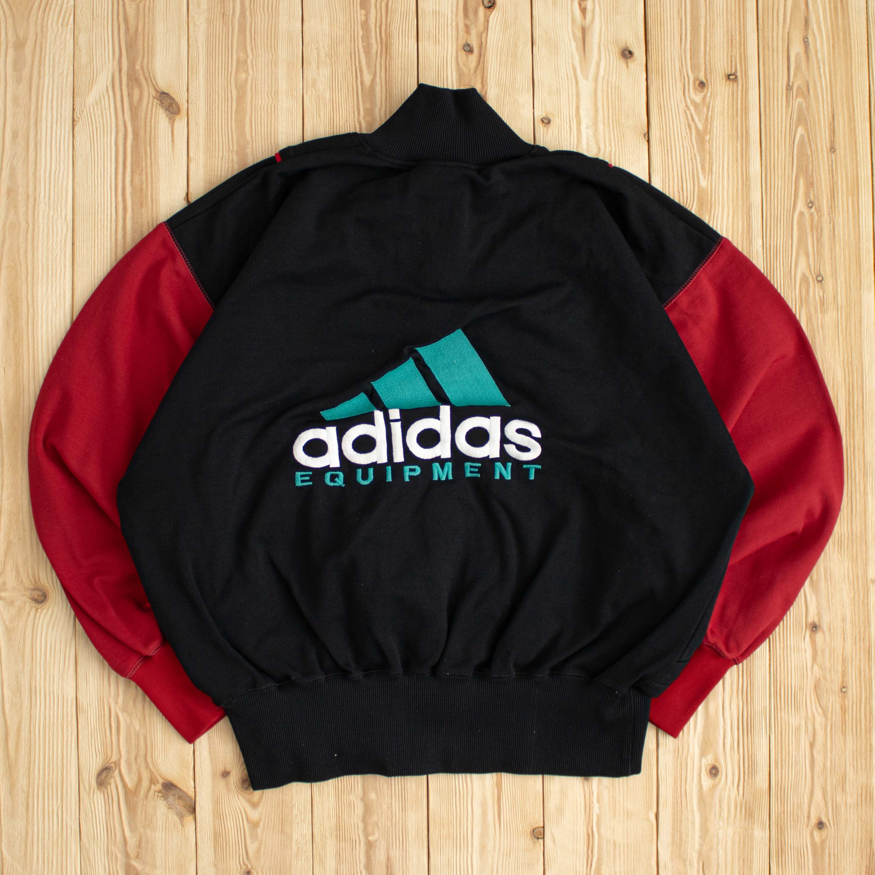 (S/M) Vintage Adidas Equipment Embroidered Quarter-Zip Sweatshirt