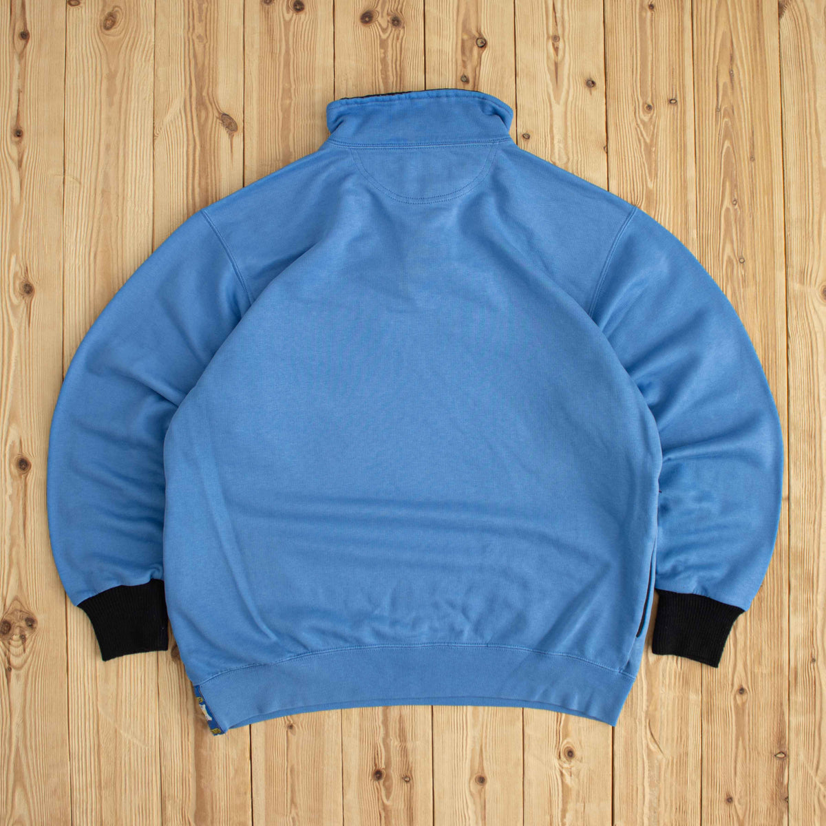 (L) Champion Vintage Embroidered Quarter-Zip Blue