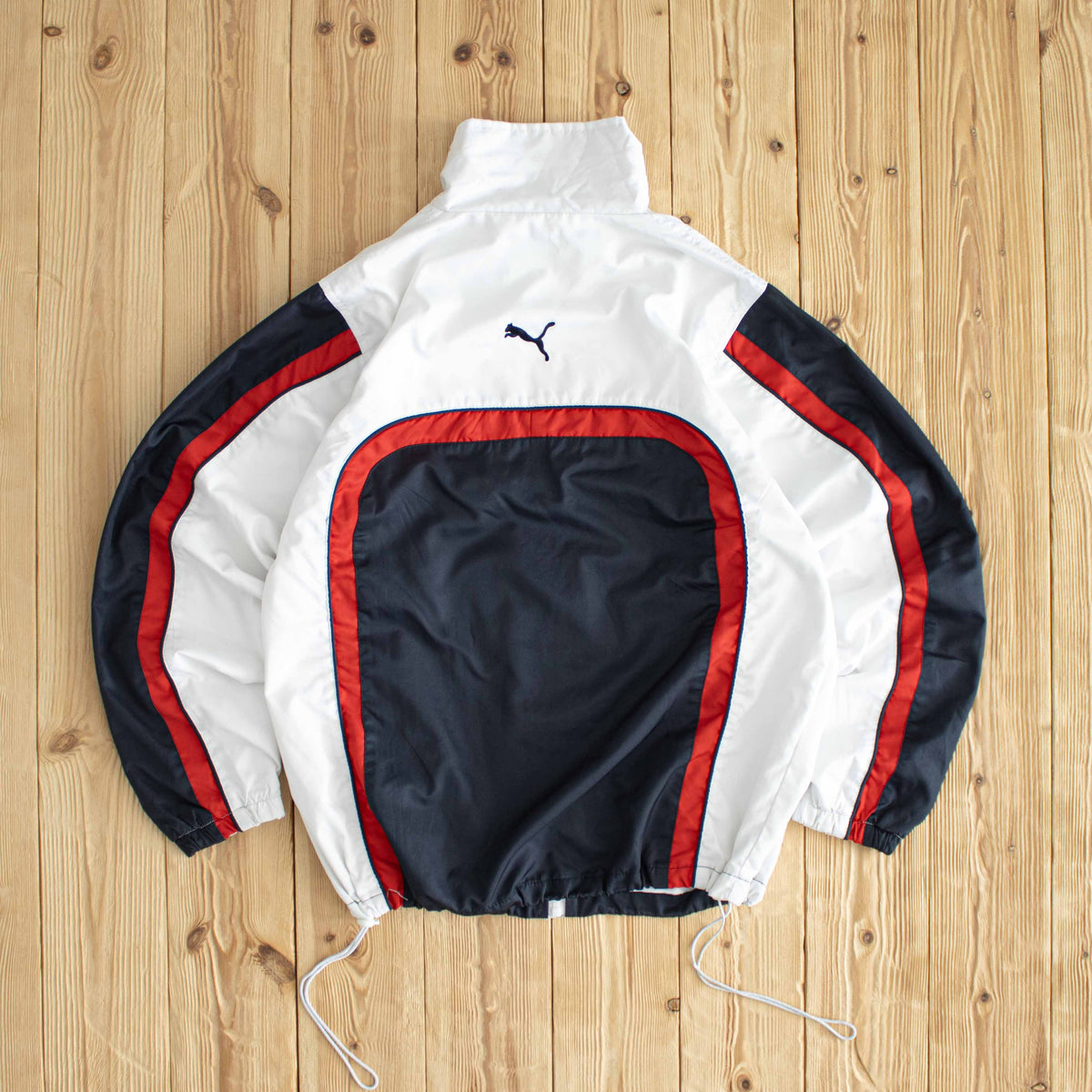 (S/M) Puma Vintage Embroidered Jacket White Black