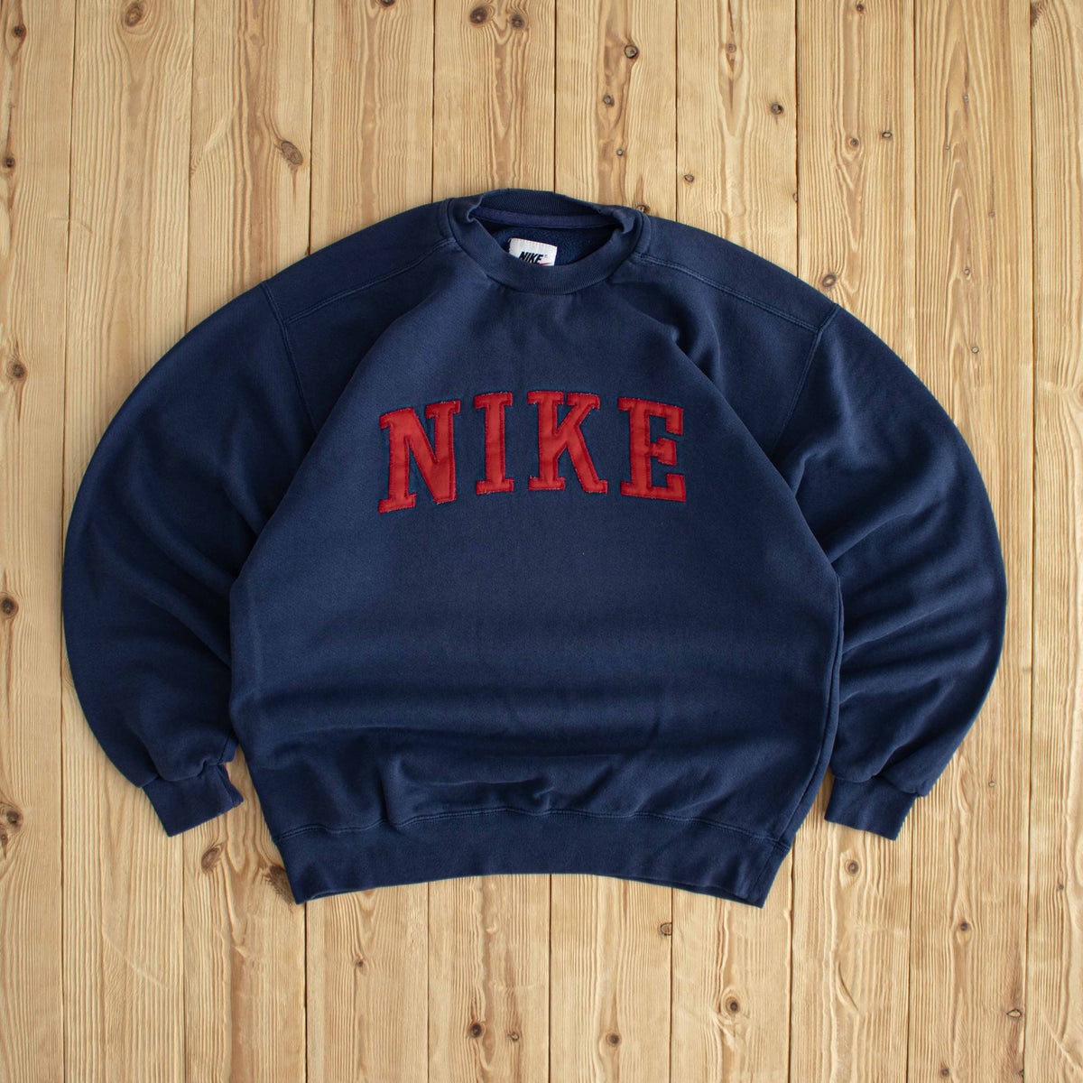 (M) Nike Spell Out Vintage Embroidered Sweatshirt Blue