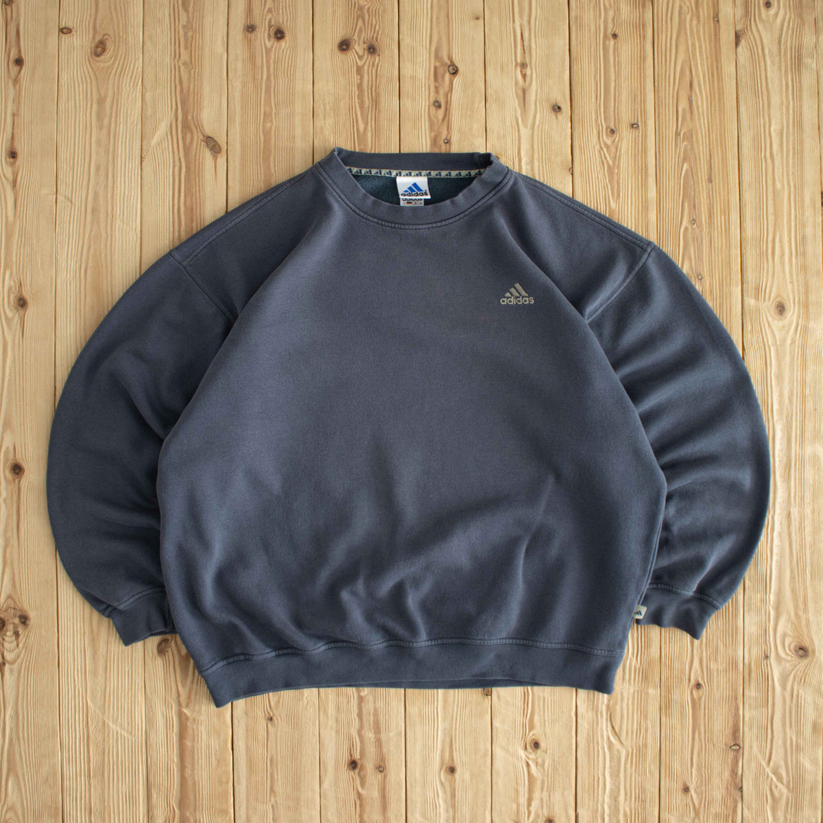(XL) Adidas Vintage Essential Embroidered Sweatshirt Gray