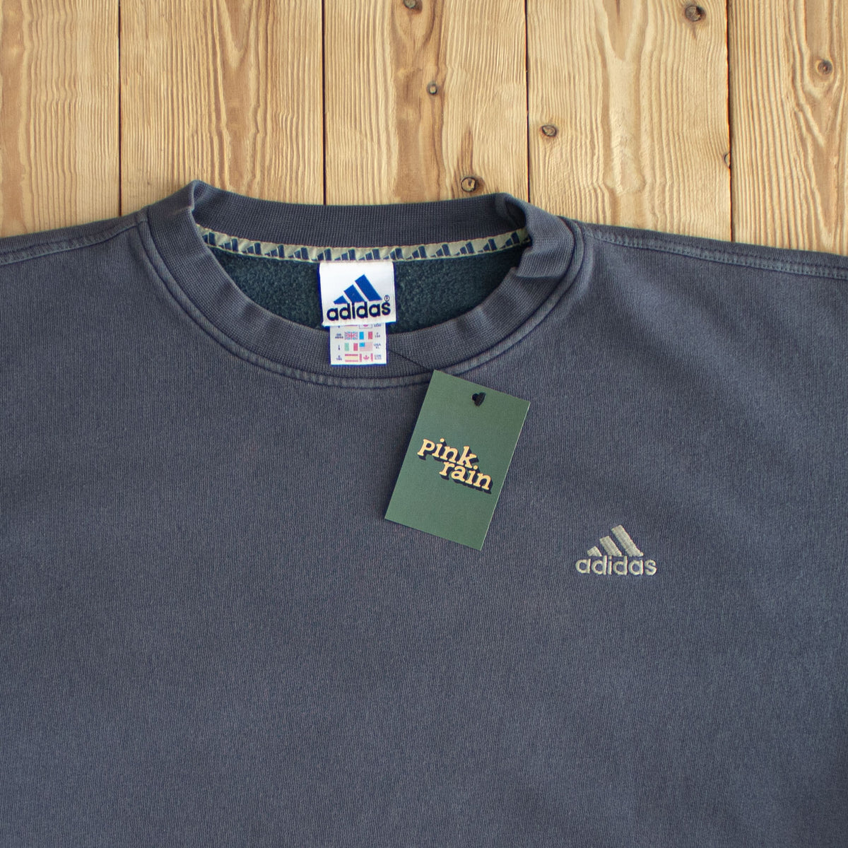 (XL) Adidas Vintage Essential Embroidered Sweatshirt Gray