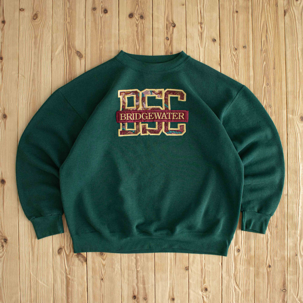 (M/L) Crable Sportswear Bridgewater Vintage Embroidered Sweatshirt Green