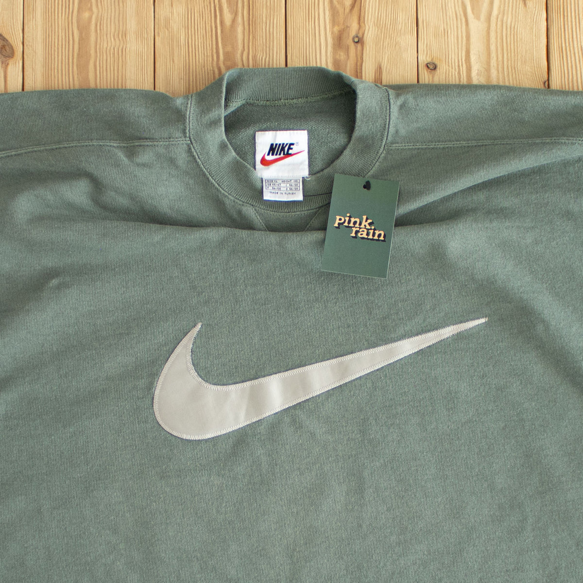 (XL/XXL) Nike Swoosh Vintage Embroidered Sweatshirt Green