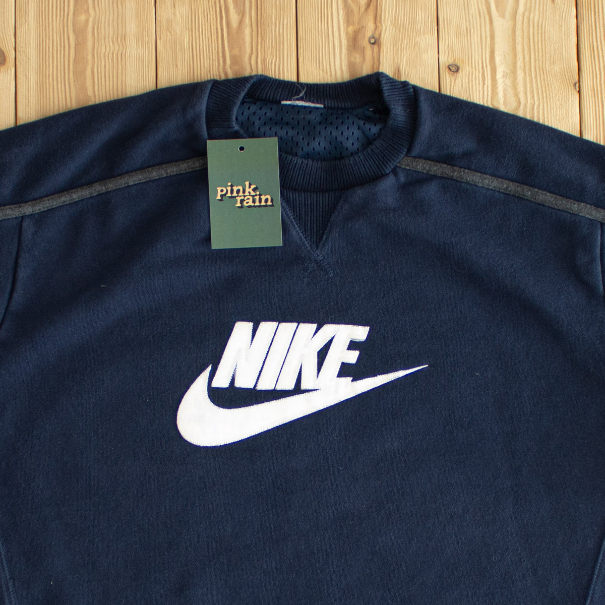 (M) Nike Spell Out Vintage Embroidered Sweatshirt Blue