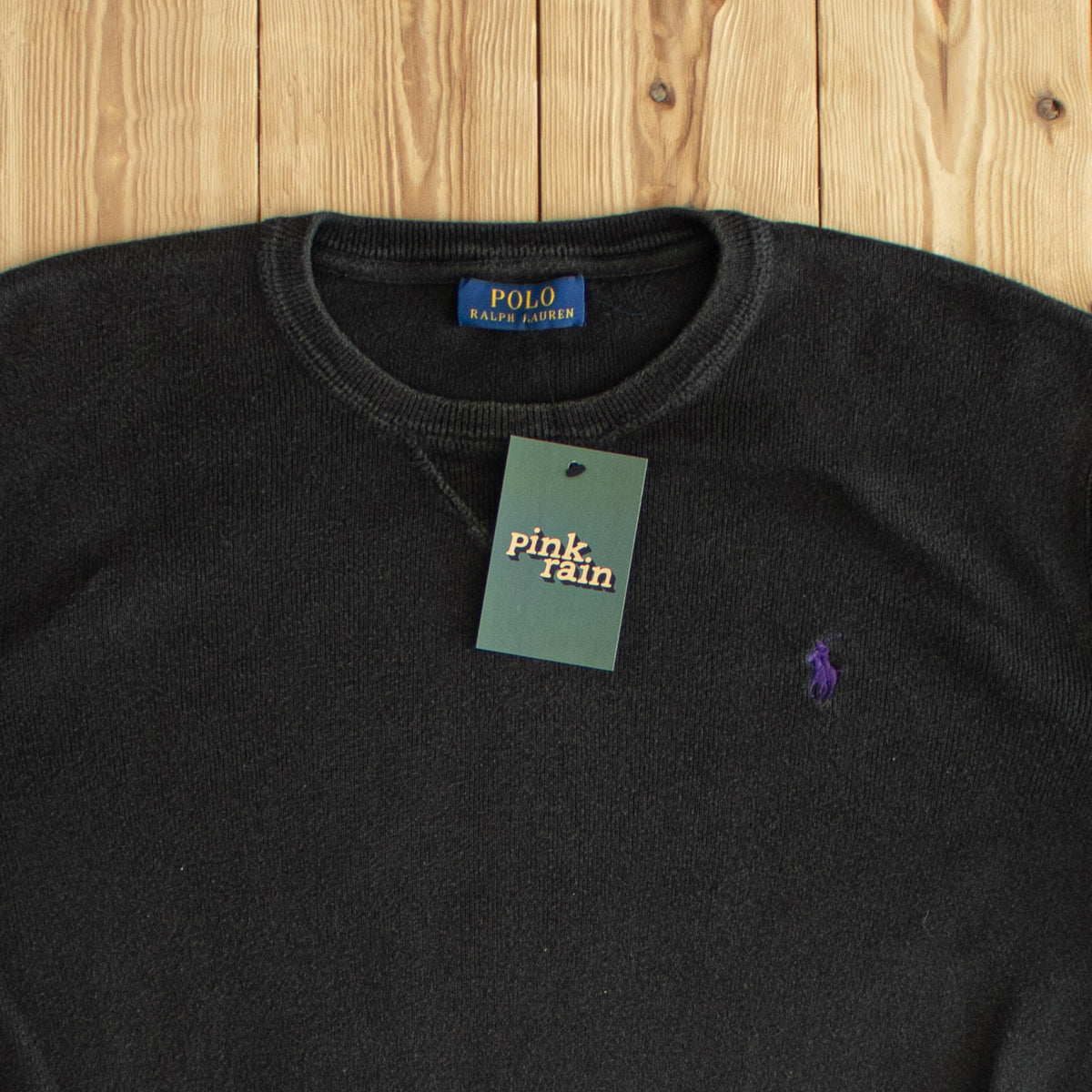 (M) Polo Ralph Lauren Vintage Embroidered Sweater Black