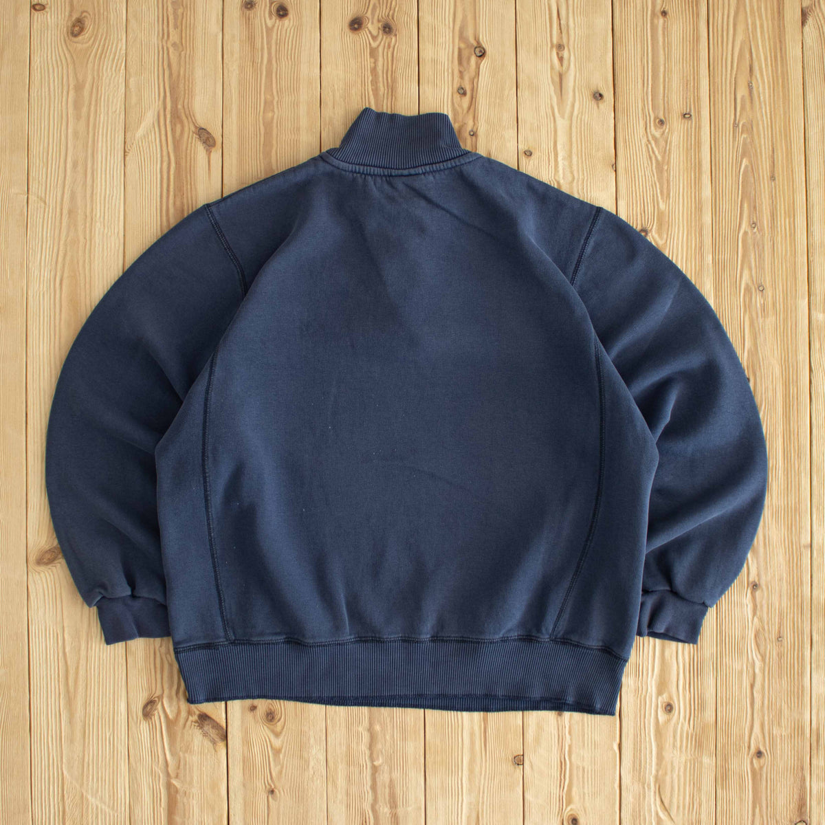 (S/M) Nike Vintage Essential Embroidered Quarter-Zip Blue