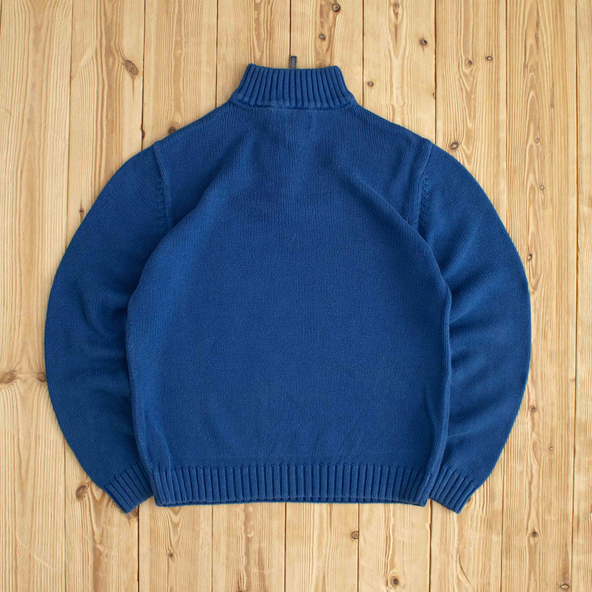 (S) Chaps Ralph Lauren Vintage Embroidered Quarter-Zip Blue