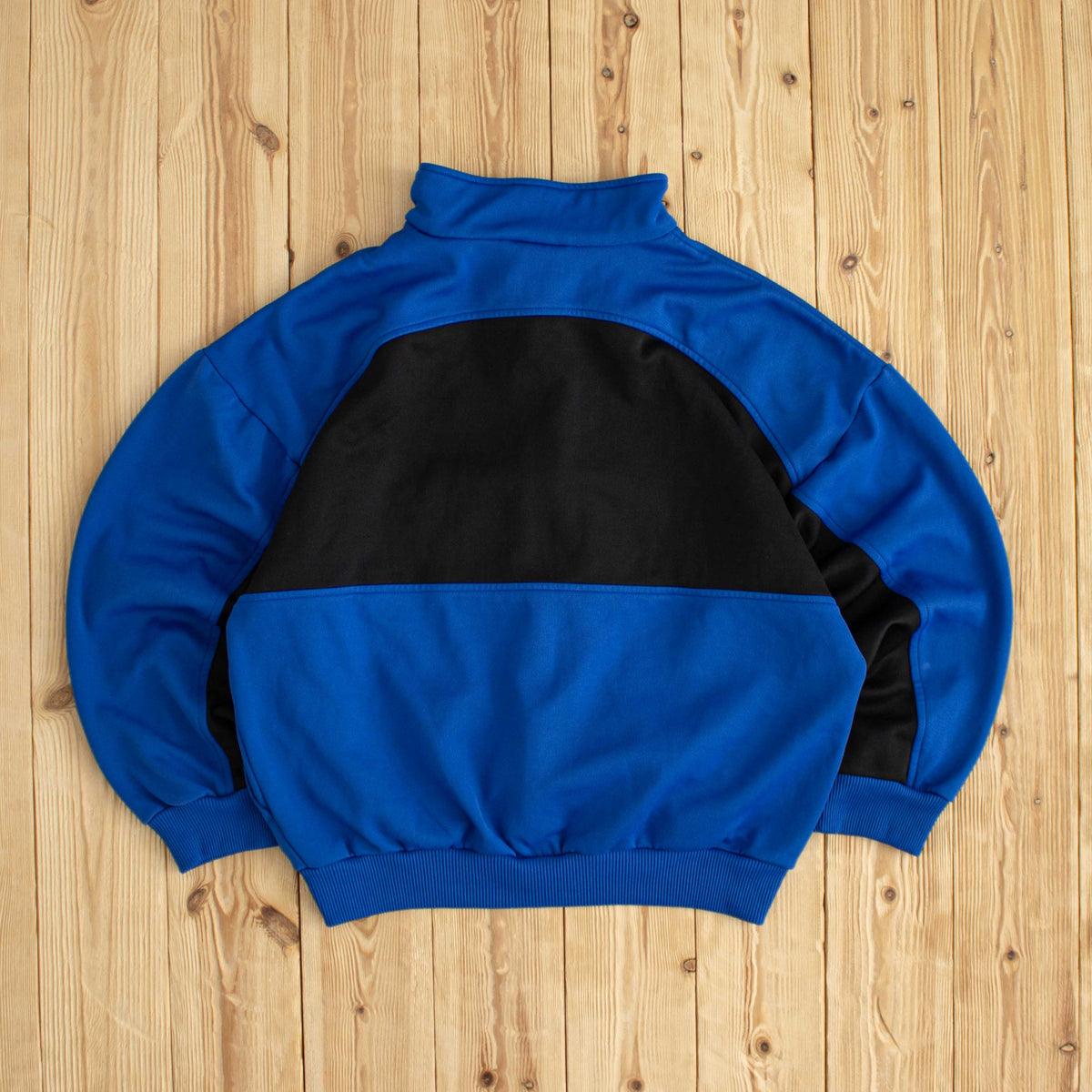 (S) Adidas Vintage Embroidered Full-Zip Sweatshirt Blue