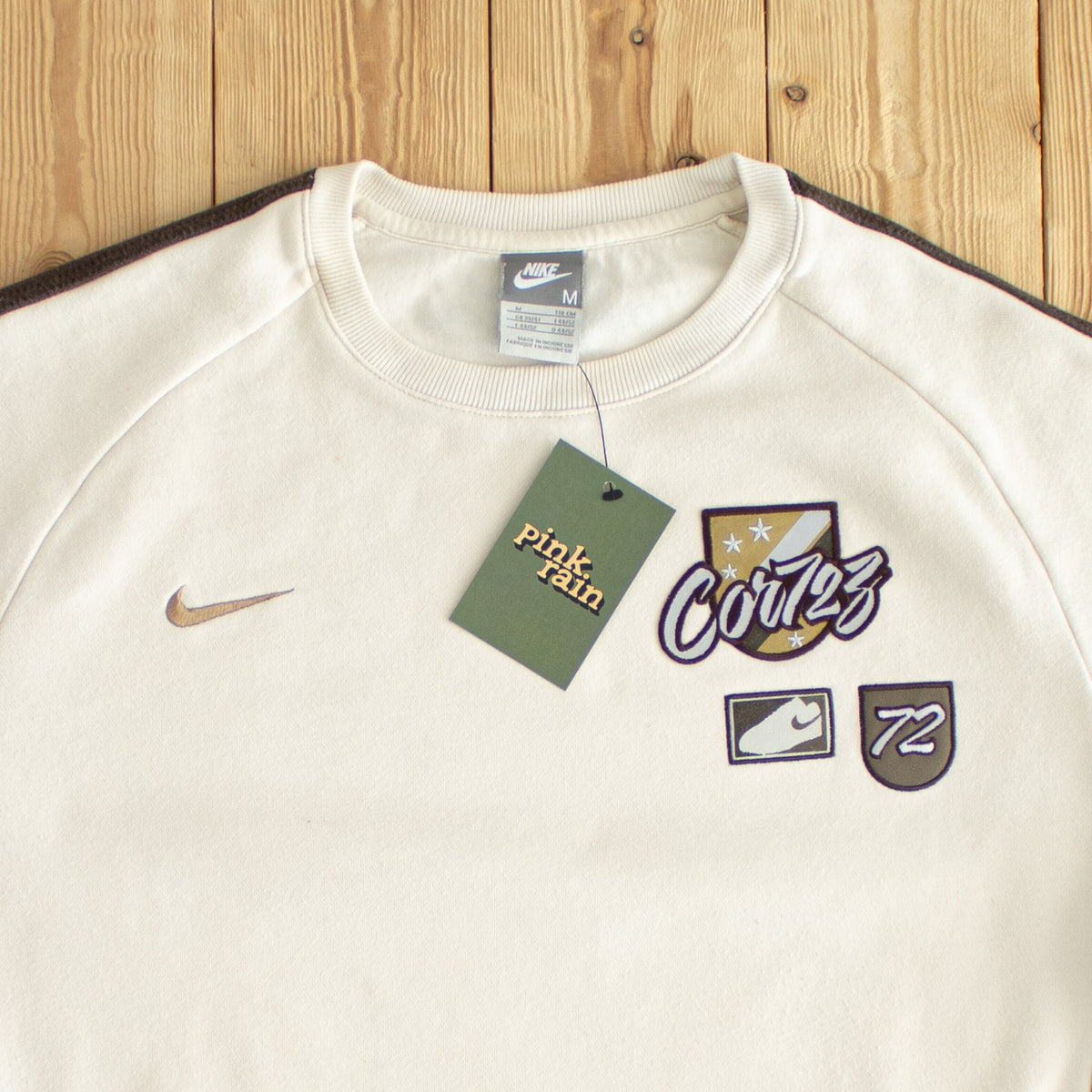 (M) Nike Cortez Vintage Embroidered Sweatshirt Beige