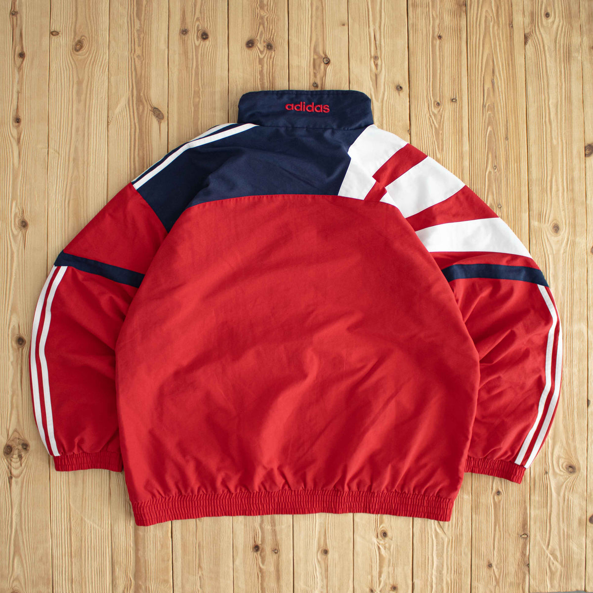 (XL) Adidas Side Striped Vintage Embroidered Jacket Red
