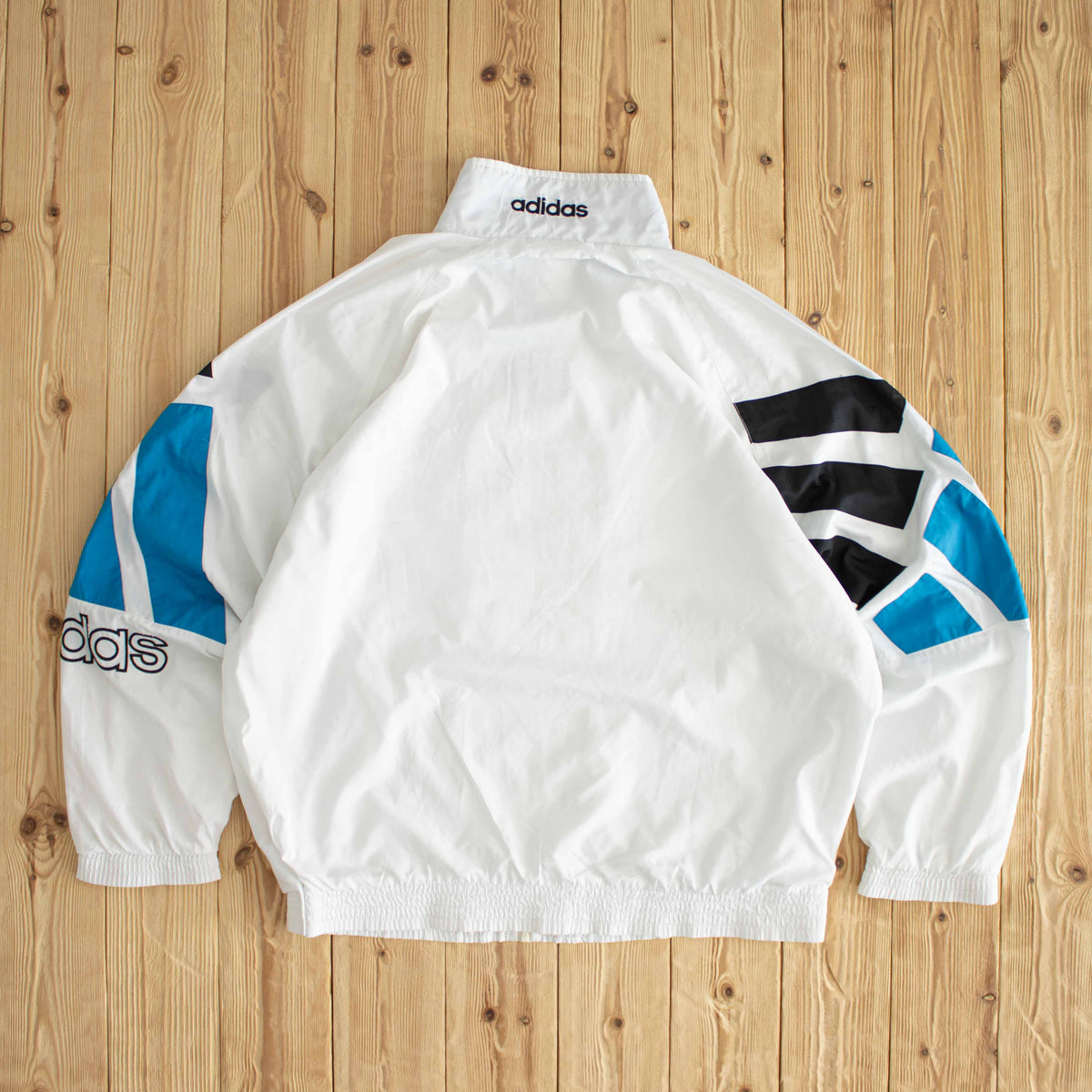 (XL) Adidas Striped Vintage Embroidered Jacket White
