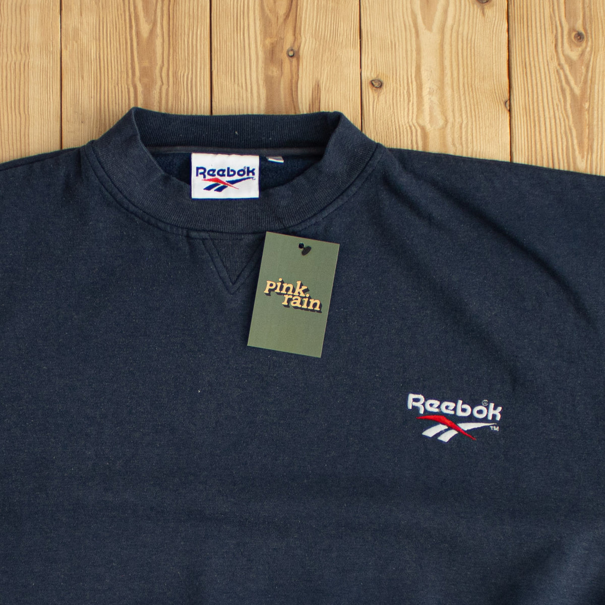 (M/L) Reebok Vintage Essential Embroidered Sweatshirt Blue