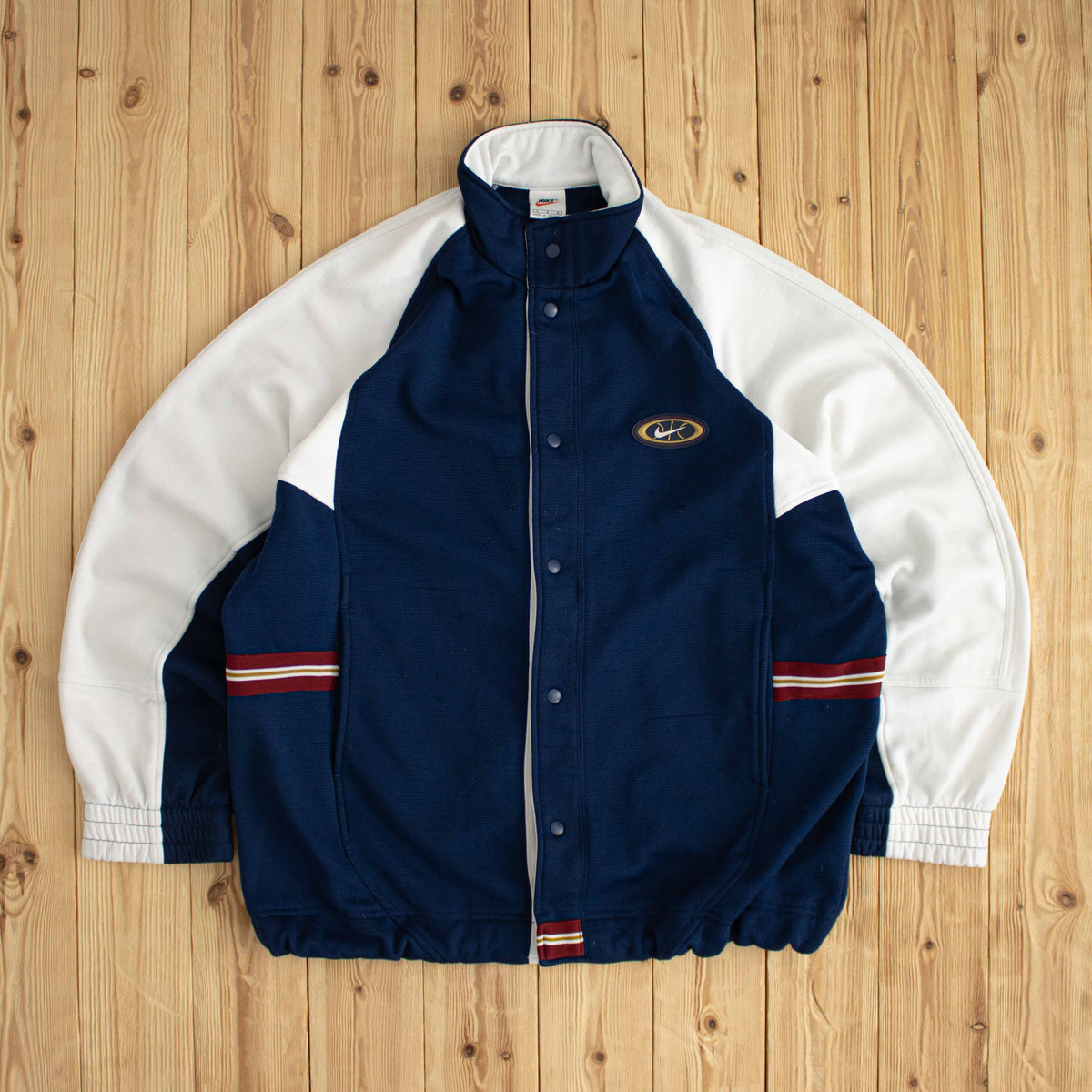 (L) Nike Sports Swoosh Vintage Embroidered Jacket Blue