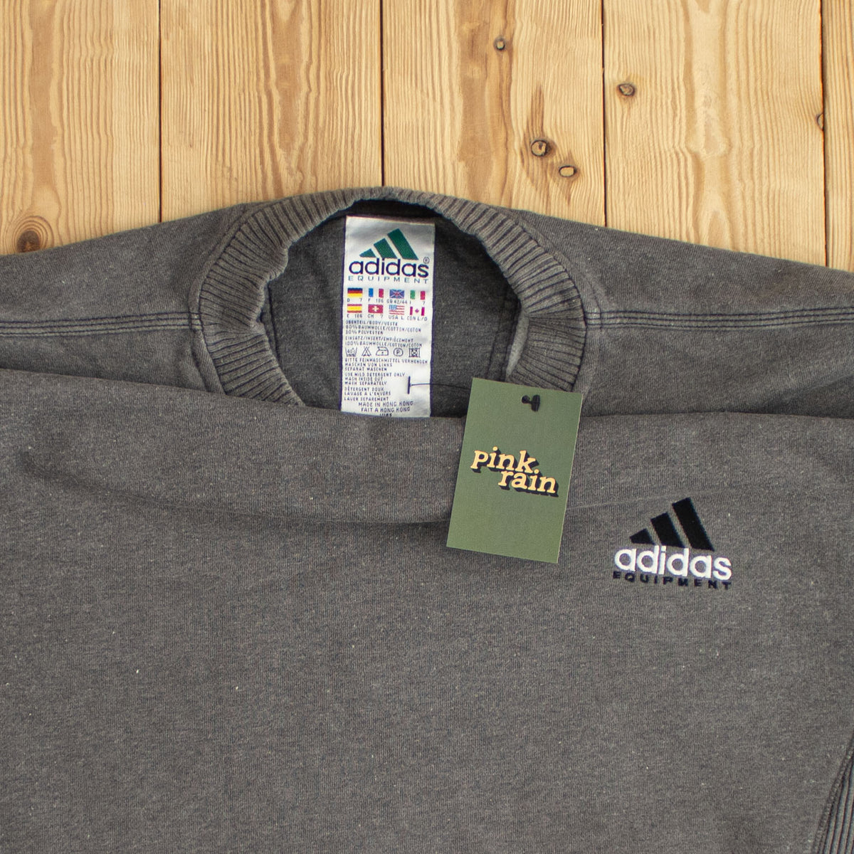 (L) Adidas Equipment Vintage Essential Embroidered Sweatshirt Gray
