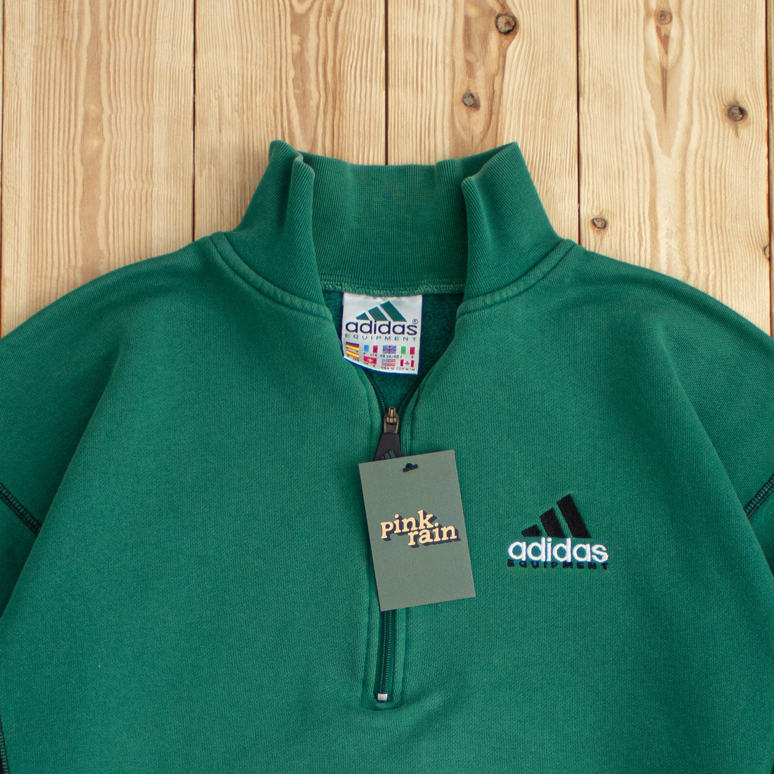 (M) Vintage Adidas Equipment Embroidered Quarter-Zip Sweatshirt