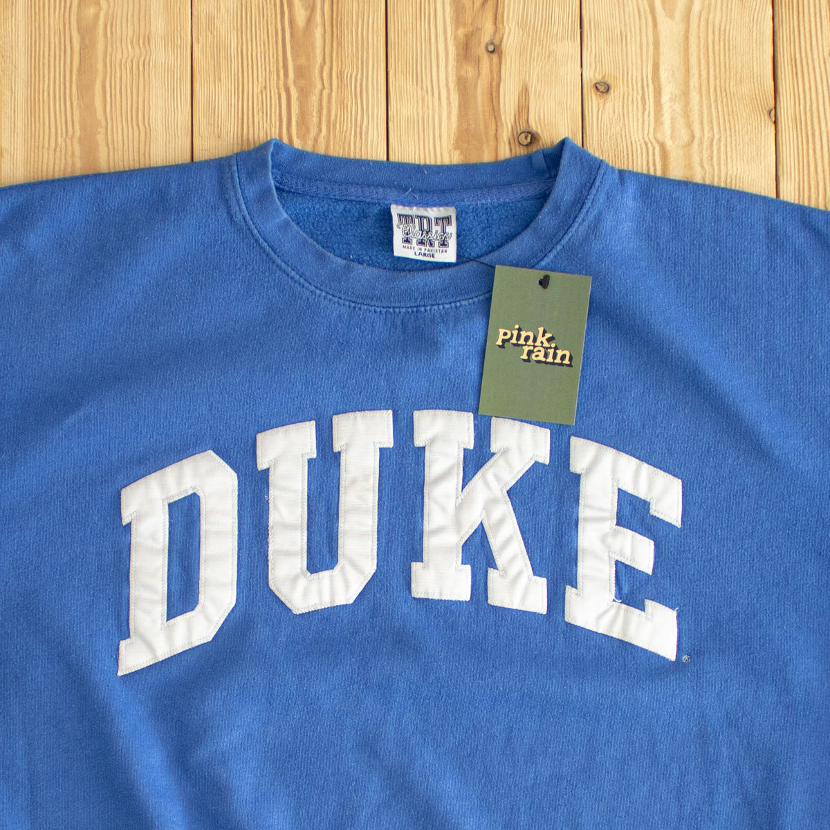 (M) Duke Vintage Embroidered Sweatshirt Blue